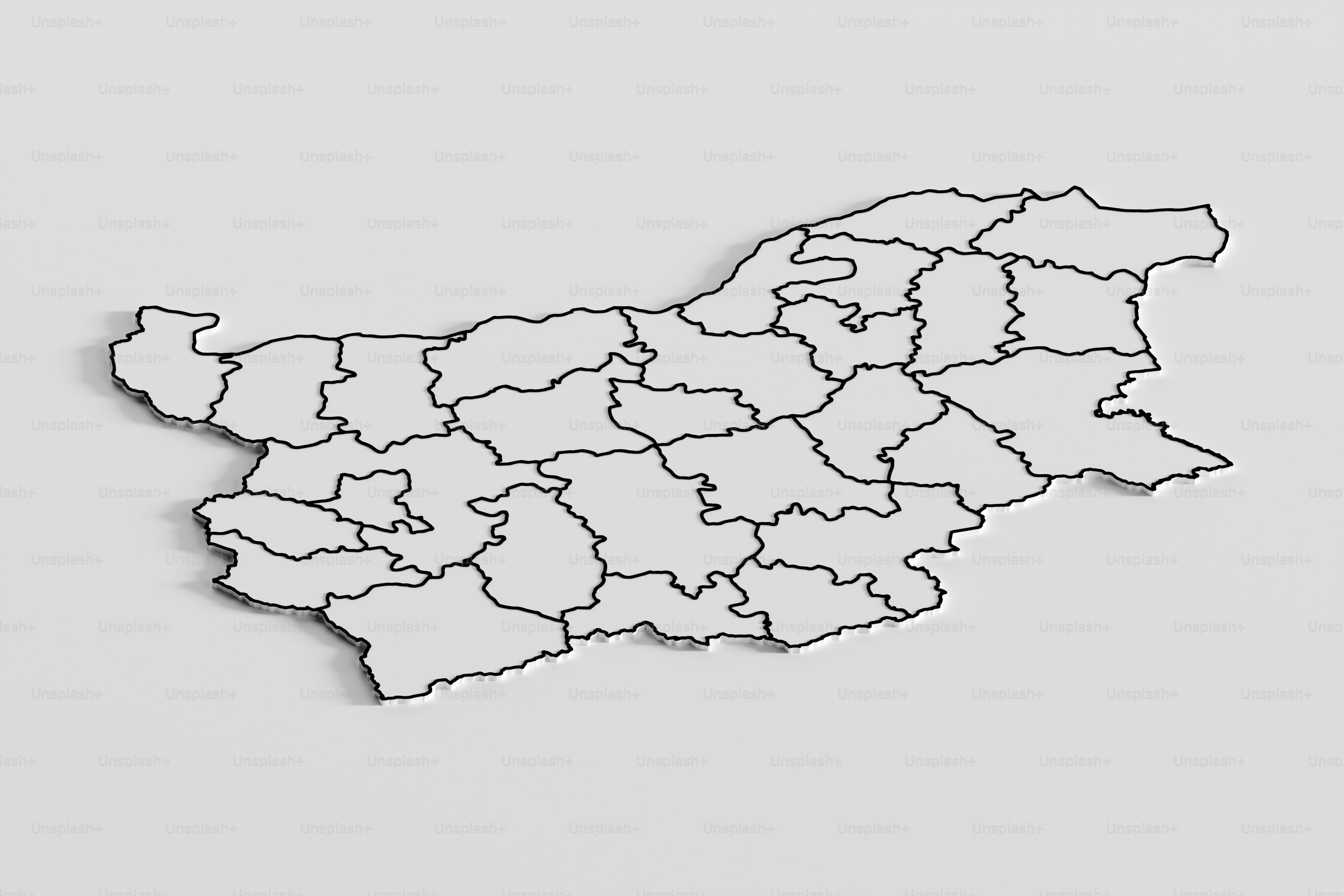 Bulgaria Map. 3D Render.