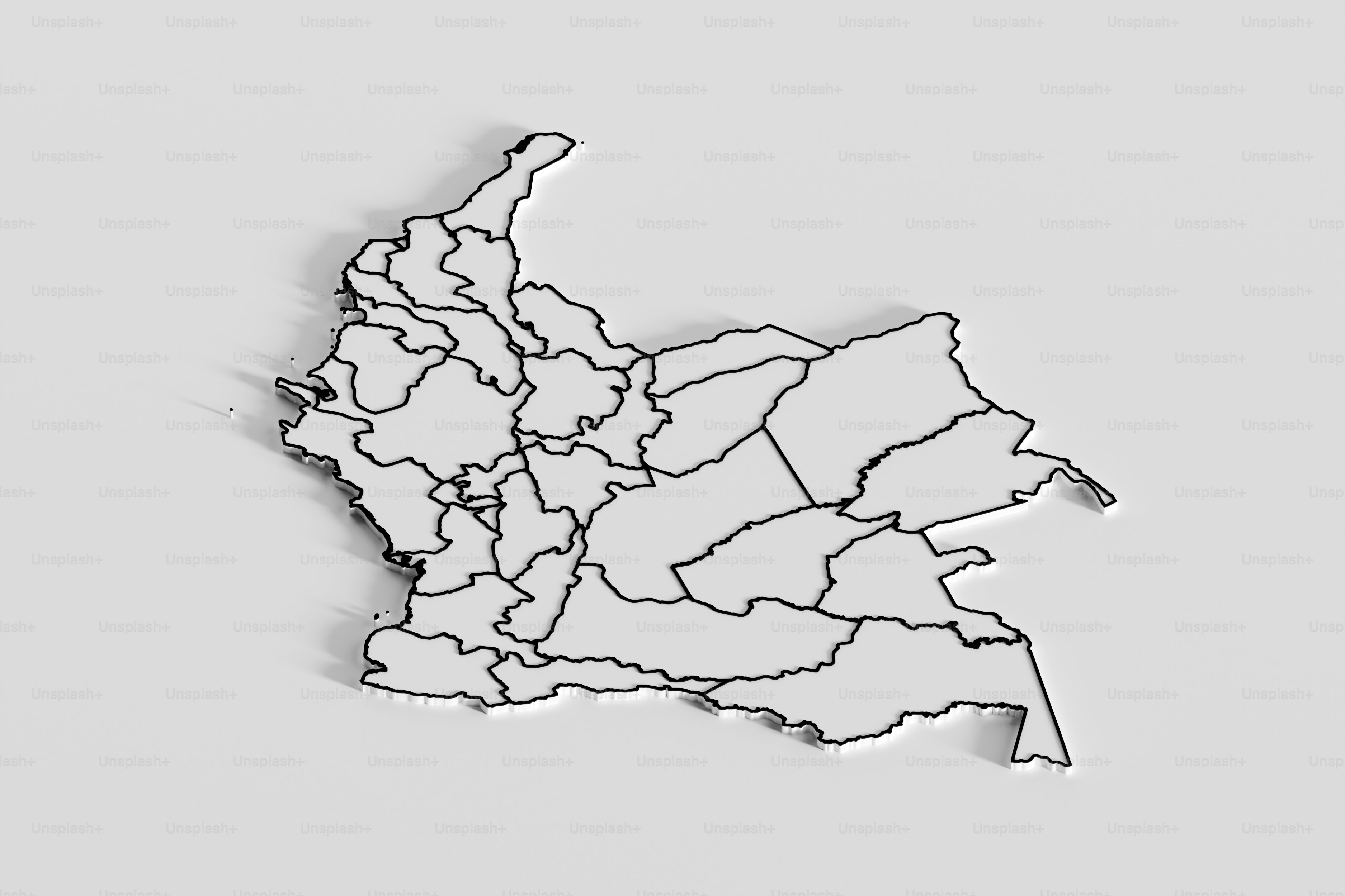 Colombia Map. 3D Render.