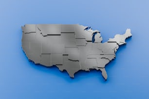 Un mapa en 3D de los Estados Unidos