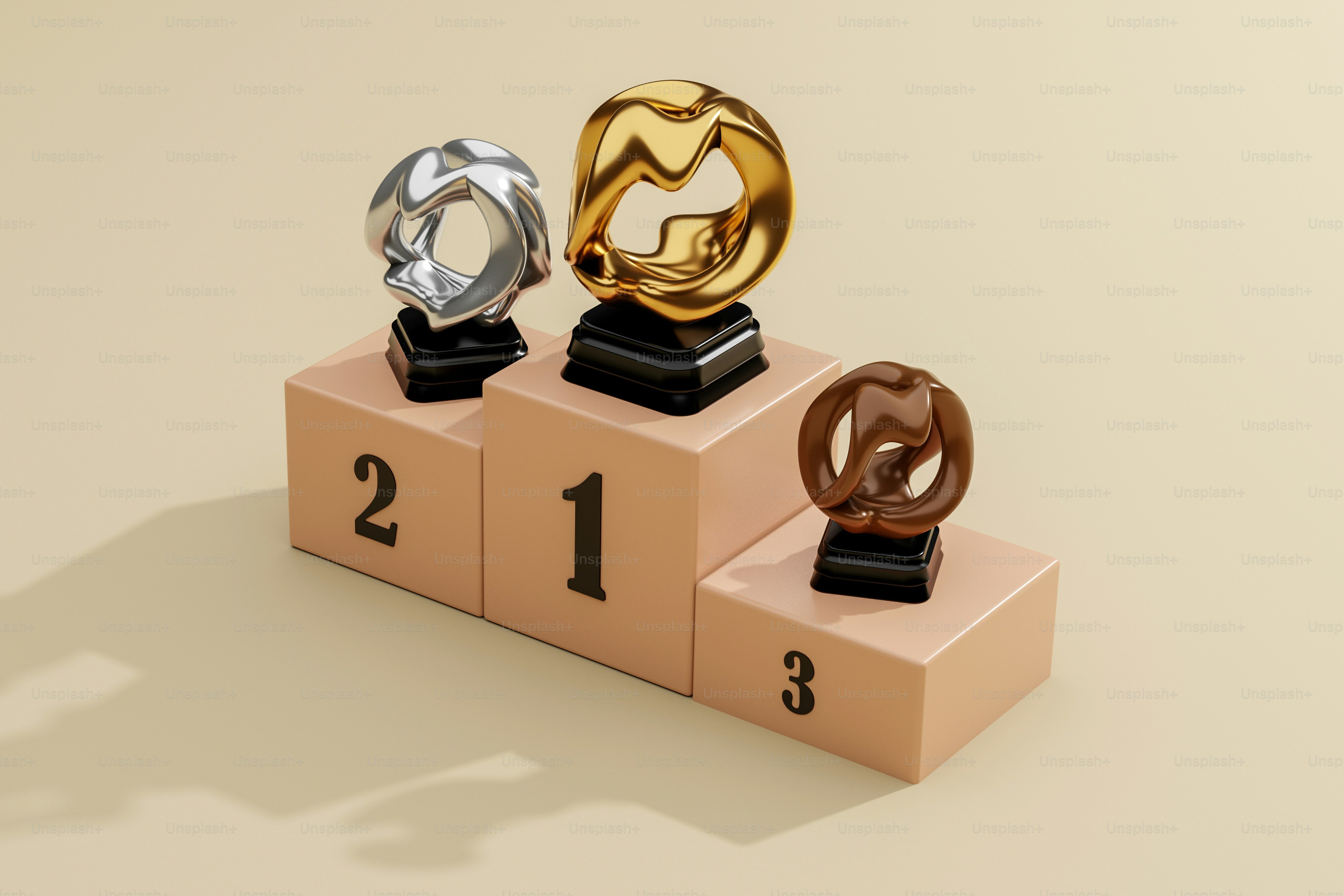 Gold, silver & bronze trophies