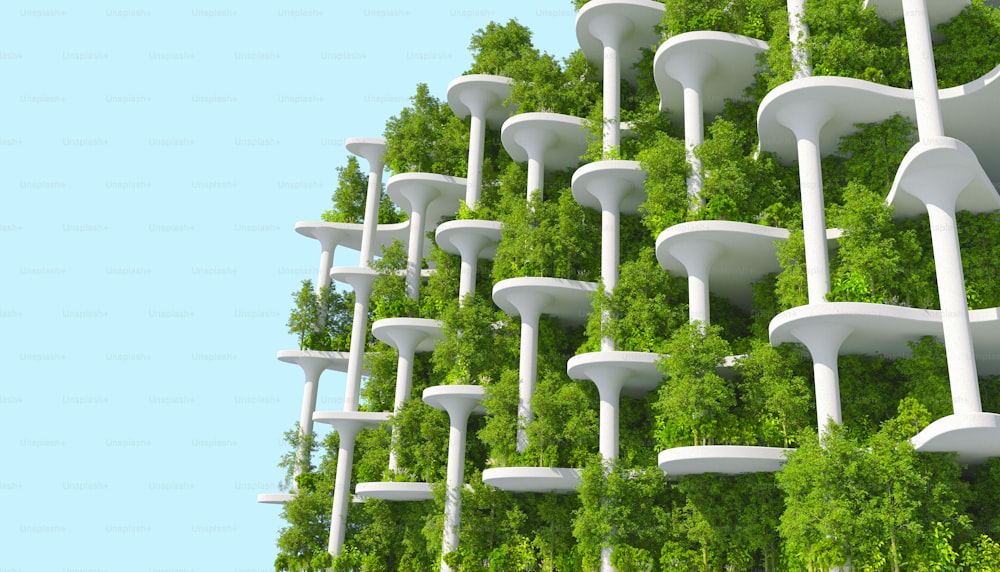 a vertical forest of trees is shown in this image