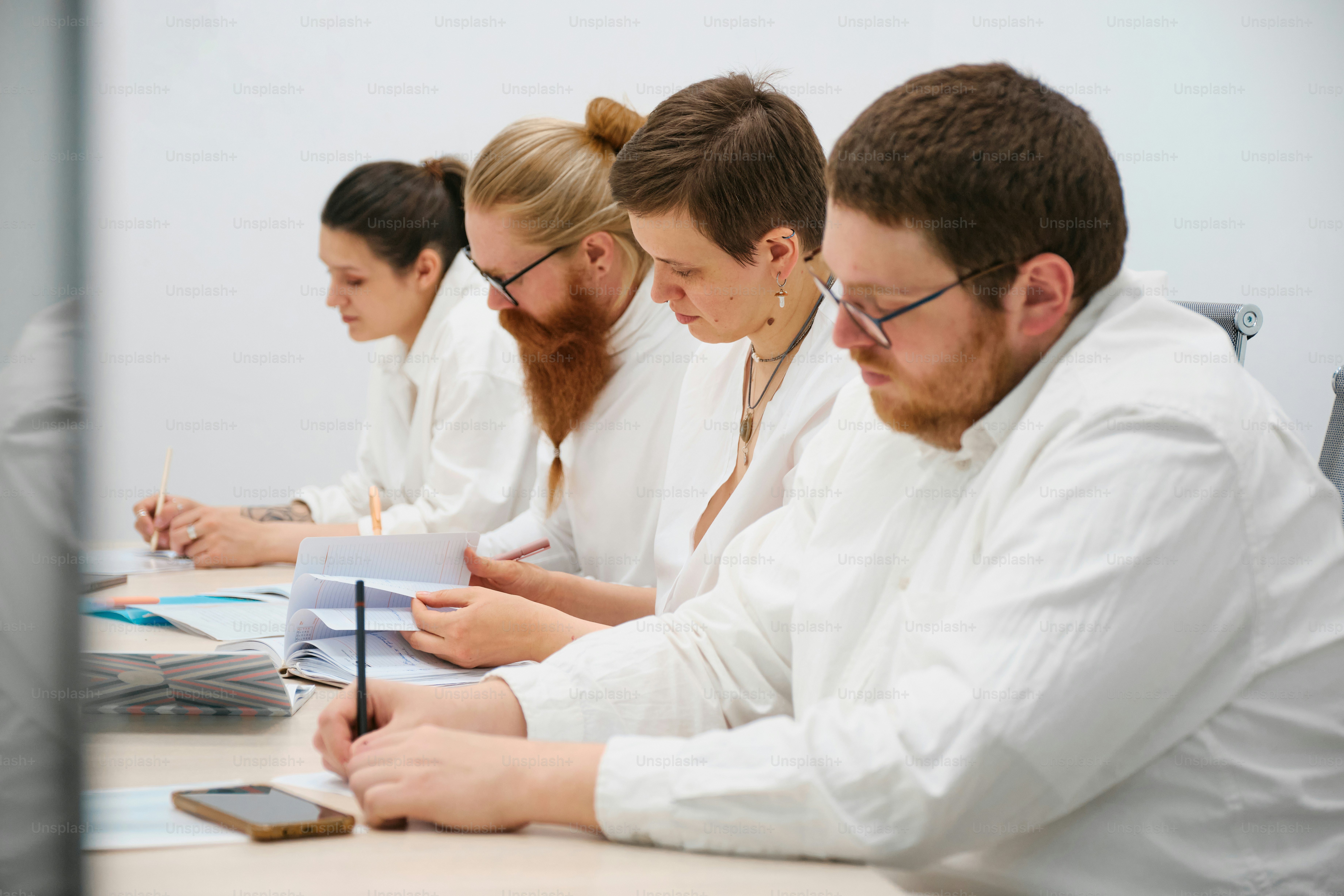 a group of people in nursing school