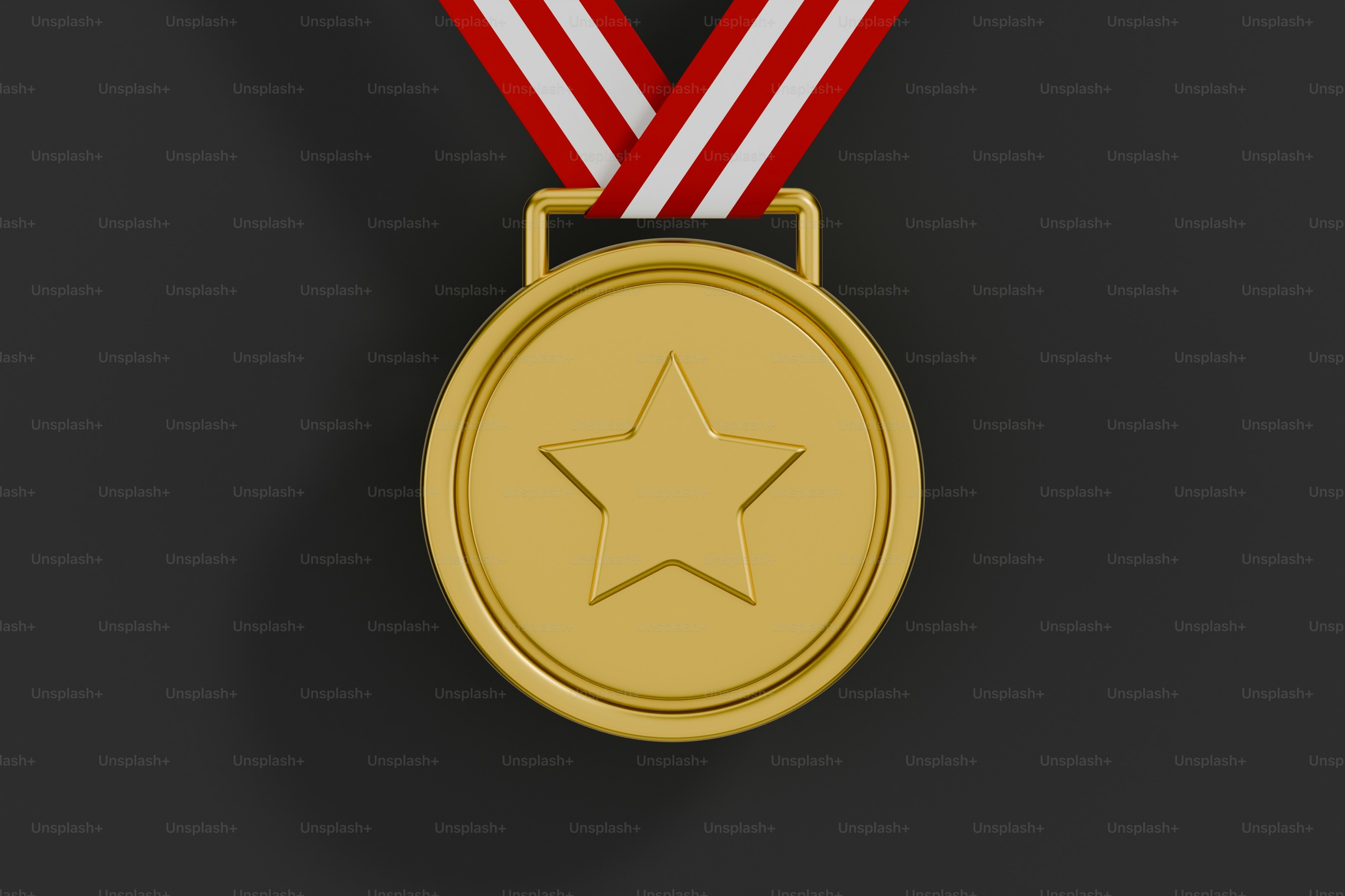 Gold Medal. 3D Render.