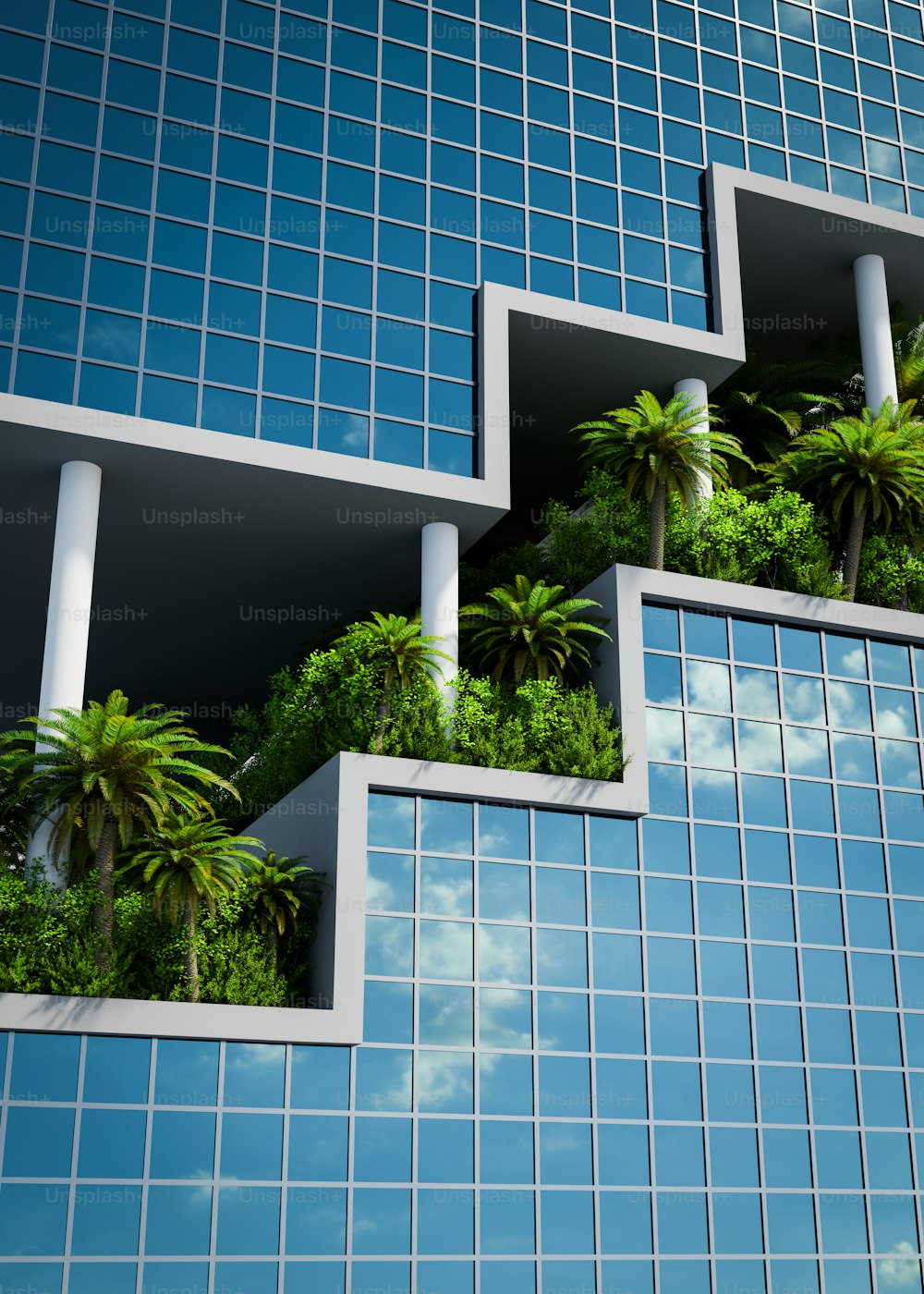 a building with plants growing out of the windows