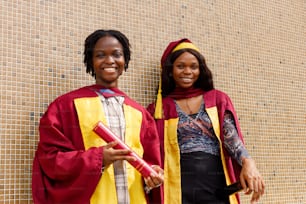 a couple of women standing next to each other