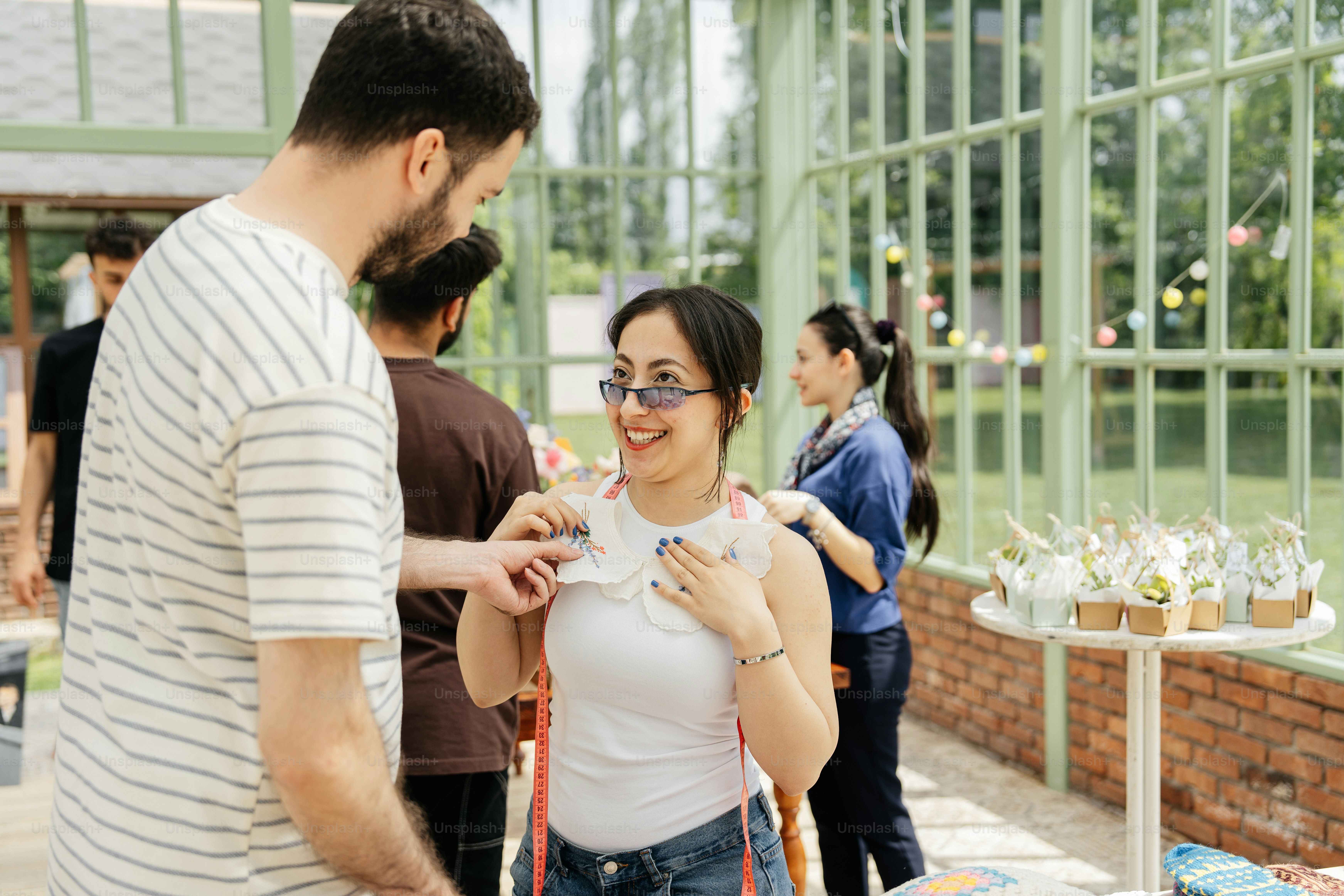 a man and a woman standing next to each other
