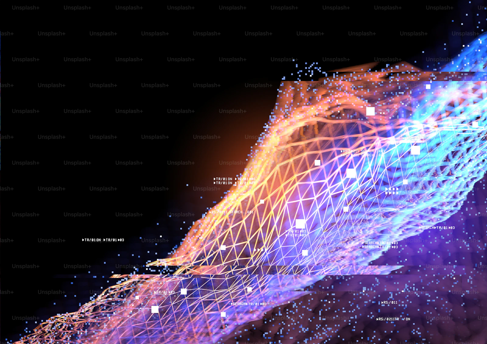 Abstract data connections visualizing how AI models absorb training data