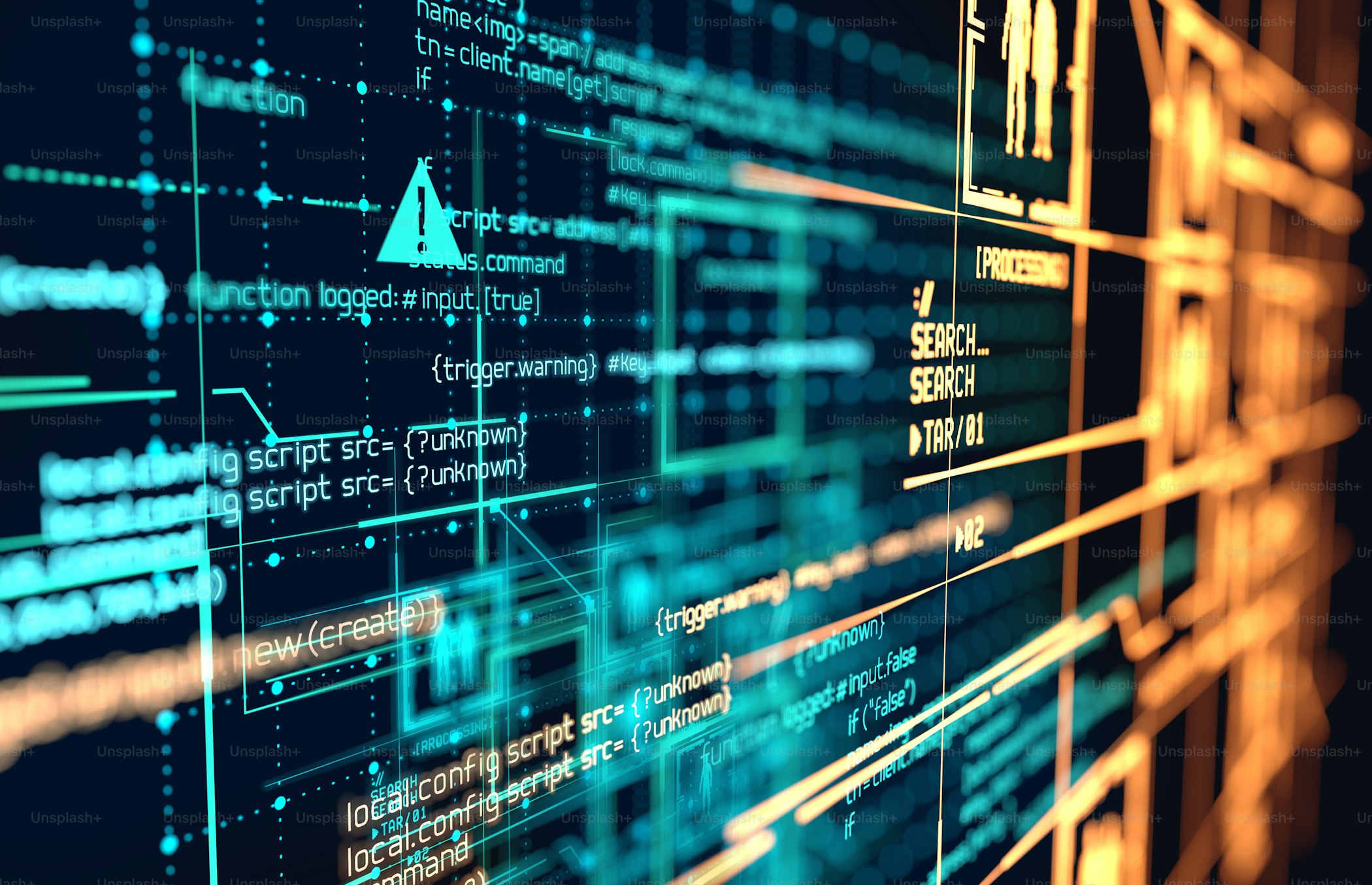 Abstract visualization of AI and digital automation systems