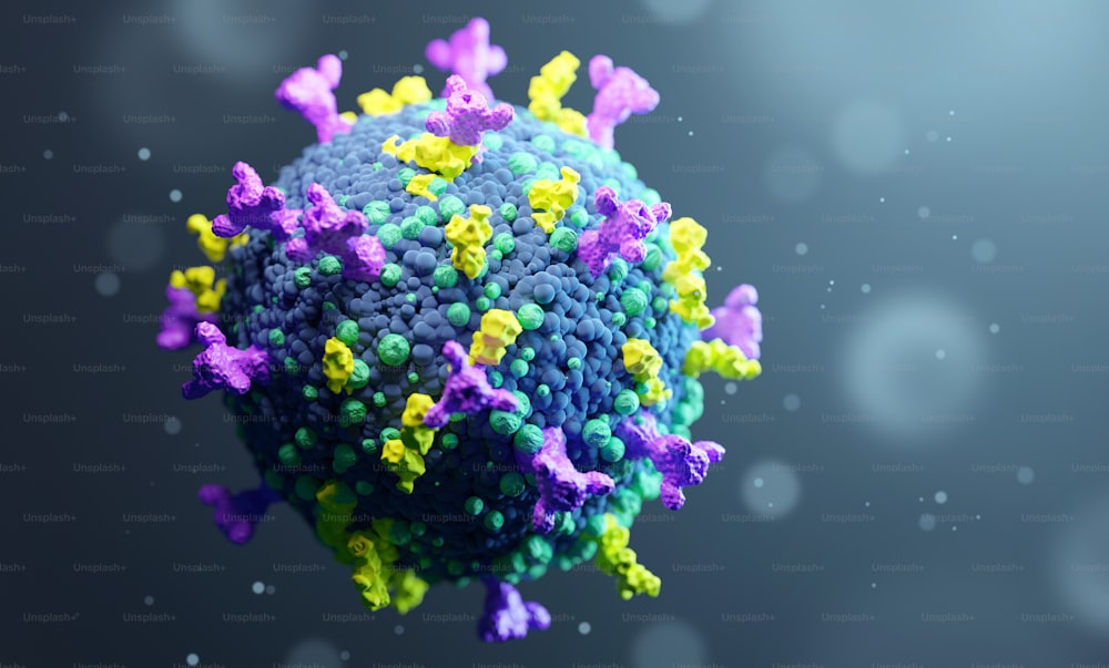 A mutating Virus that causes Coronavirus COVID-19. A virus with changing protein spikes. 3D illustration render.