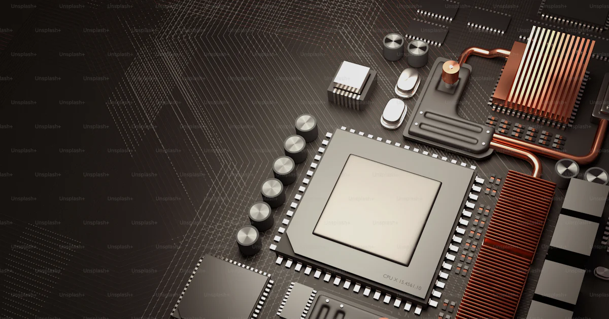 Technology Pattern Ith Cpu Modern Technology background.A close look at a computer CPU on a ...
