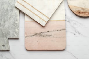 marble cutting boards and cutting boards on a marble counter top