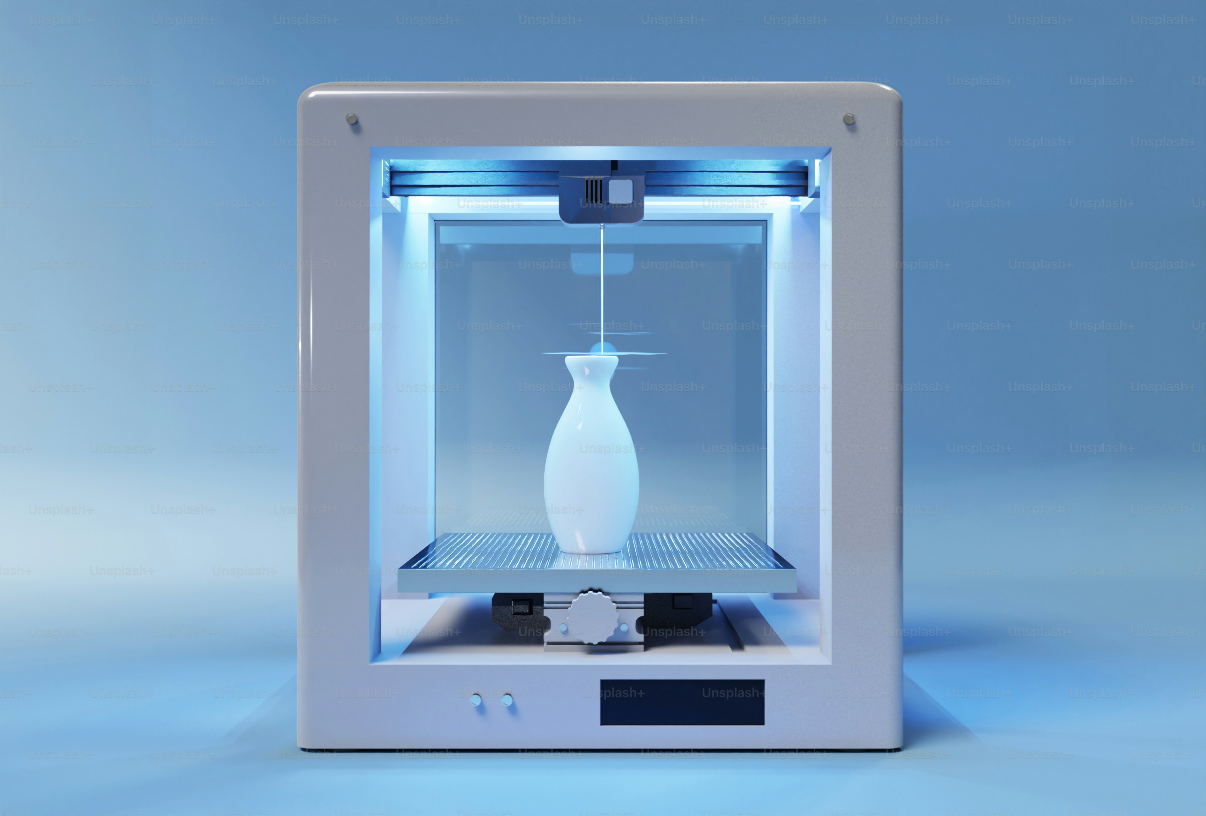 a white vase sitting inside of a white frame