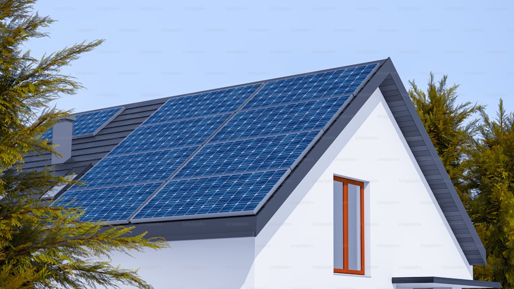 a house with a solar panel on the roof