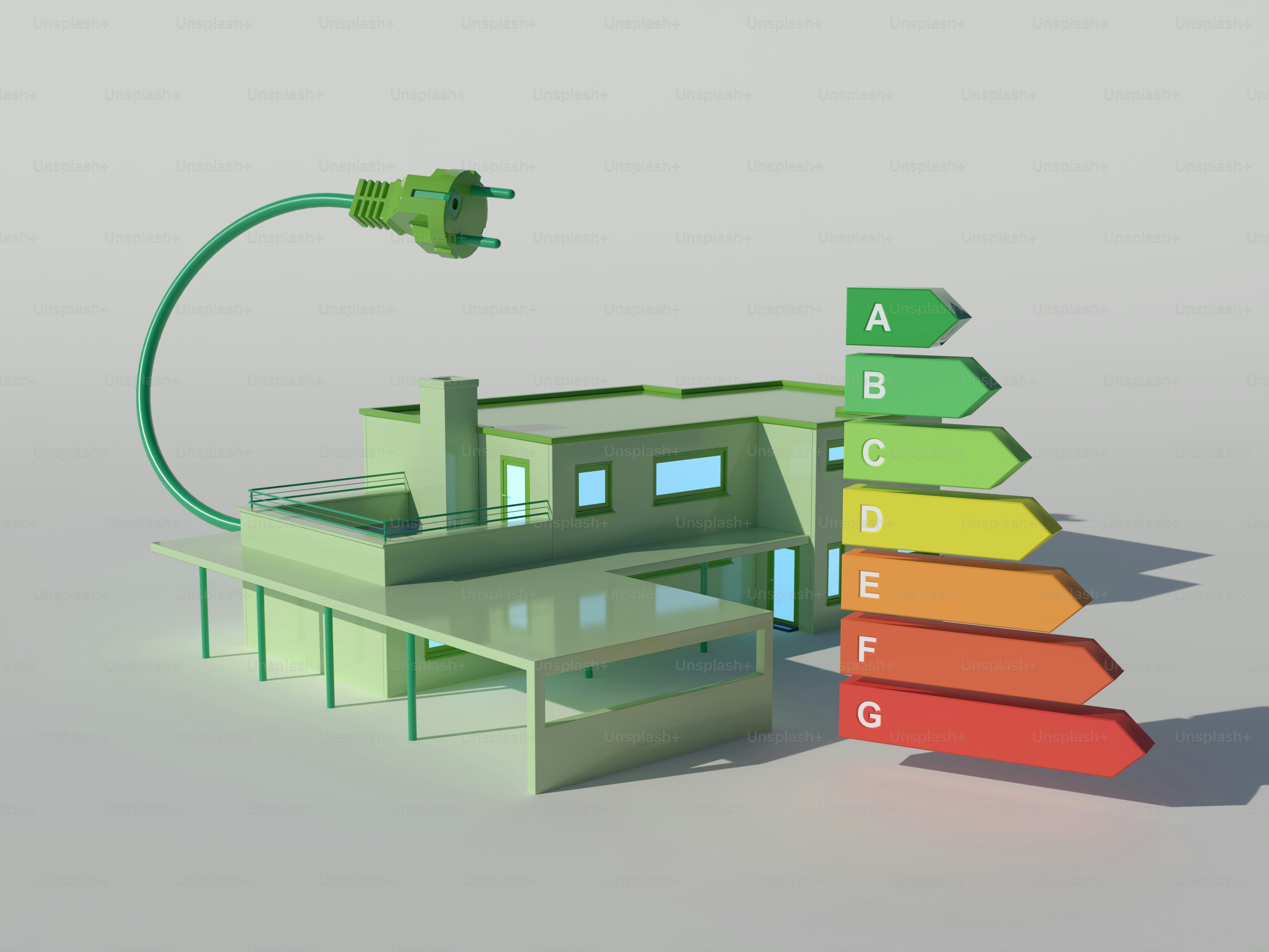a green house with a green light on top of it