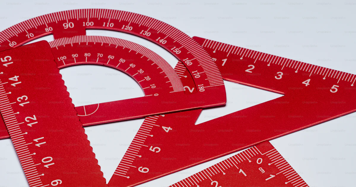 A pair of red rulers with a ruler on top of them photo – Learning Image ...