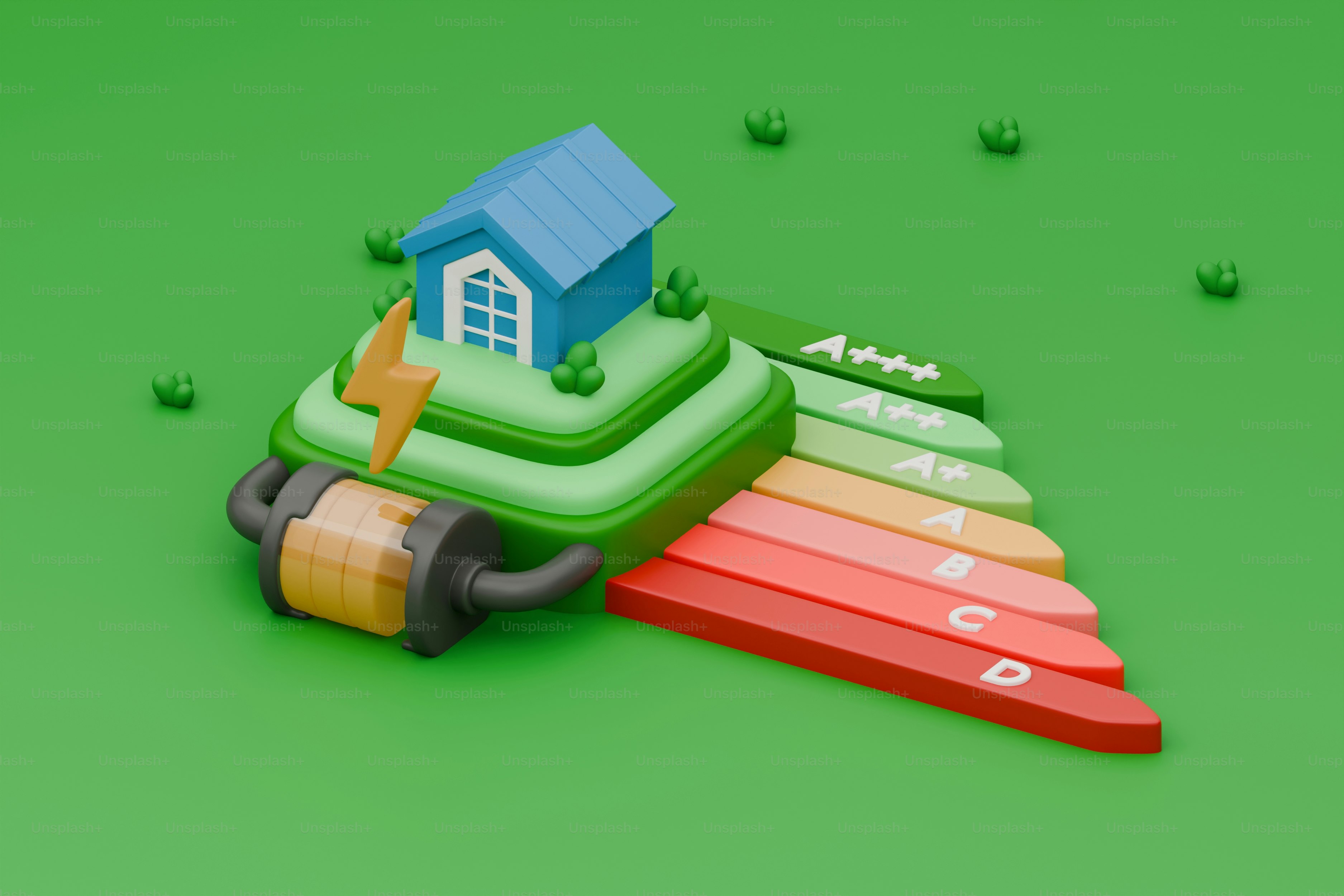 uma casa em cima de uma pilha de lápis de cor