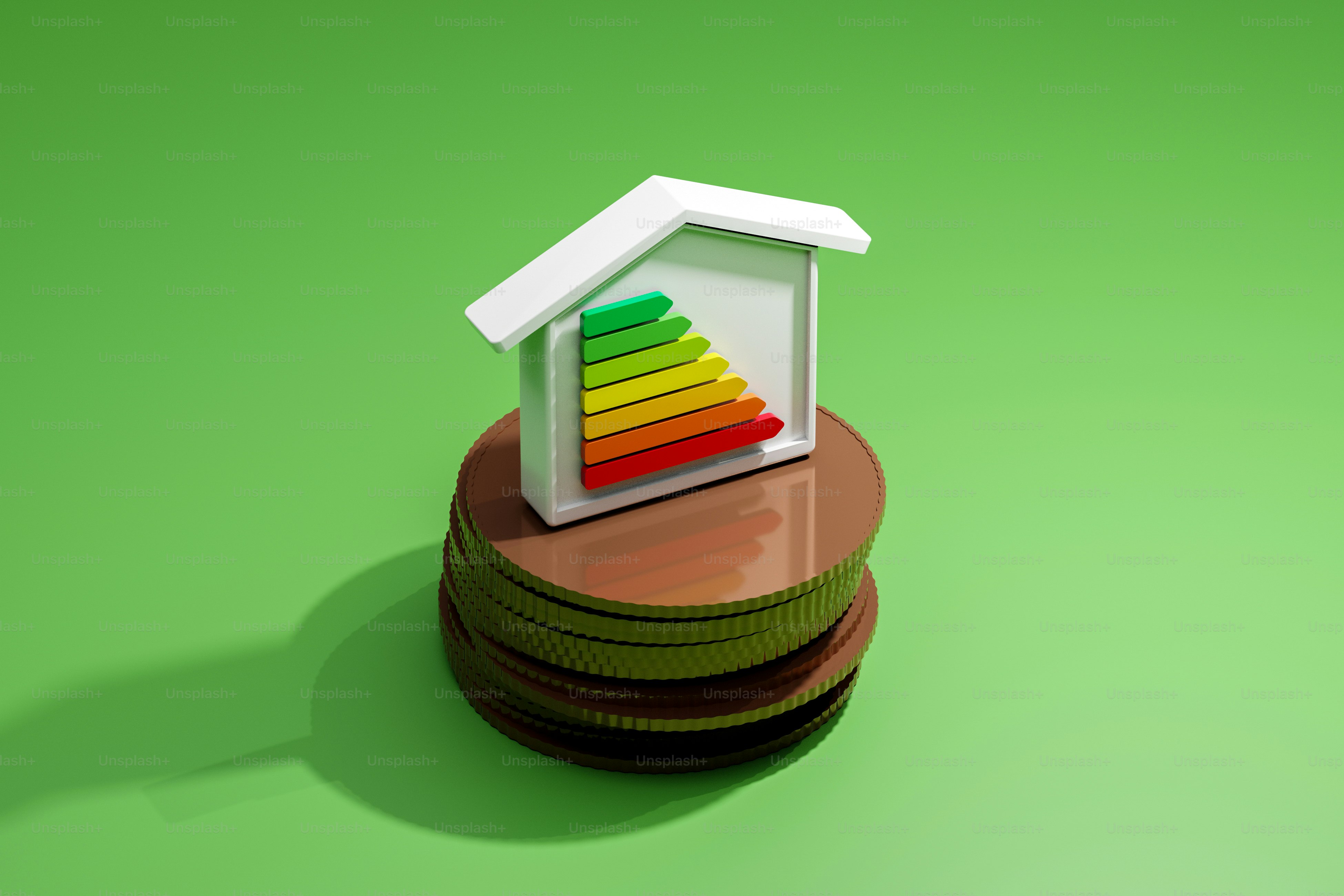 a house on top of a stack of coins