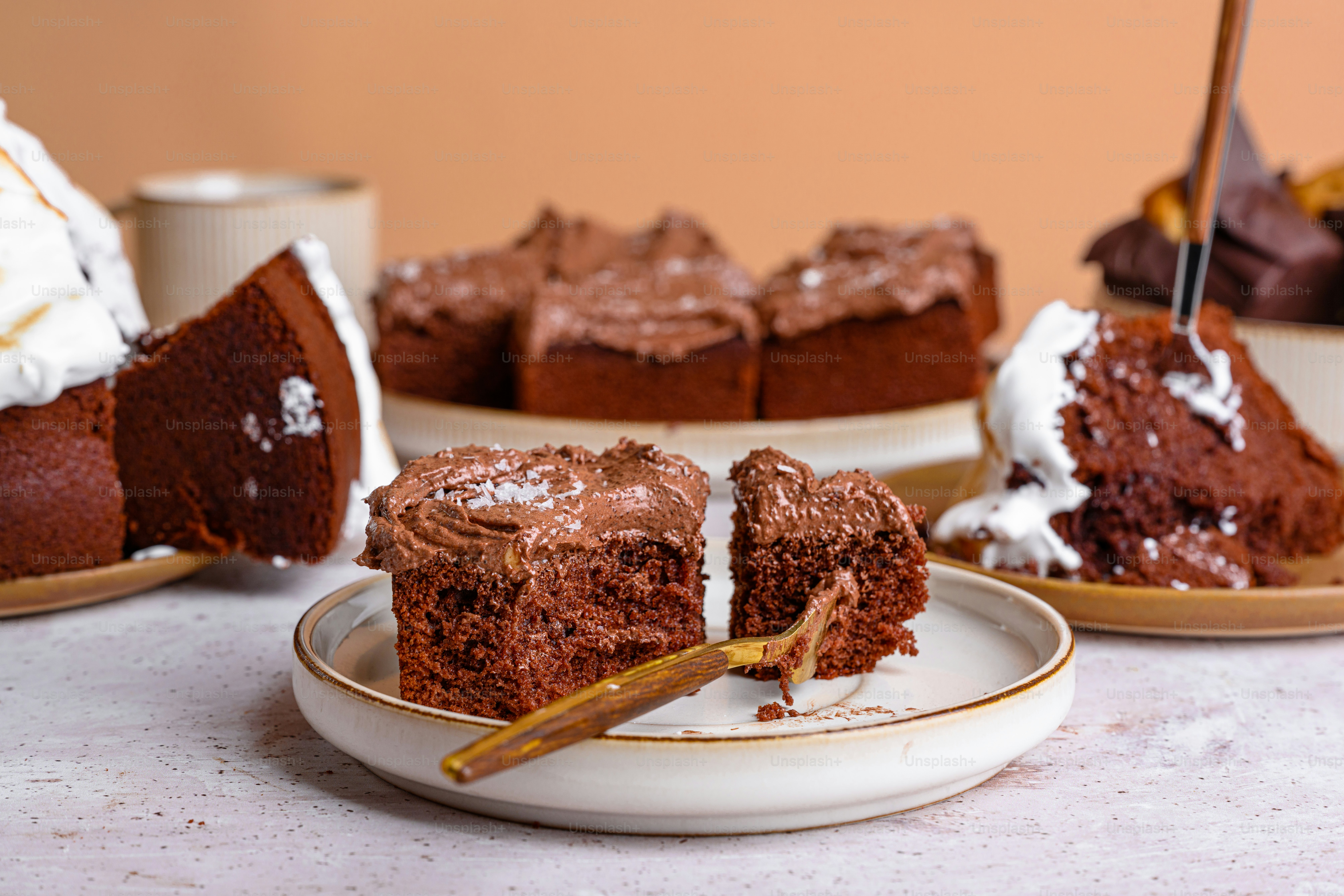 a close up of a piece of cake on a plate