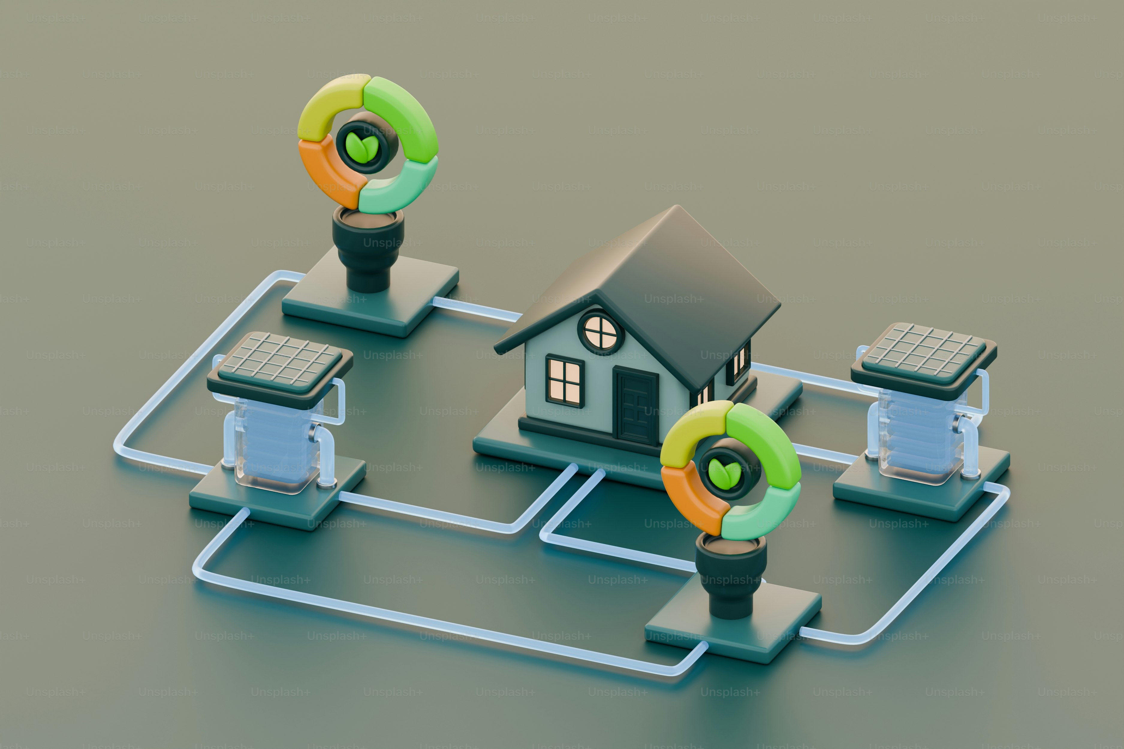 a house with solar panels on top of it