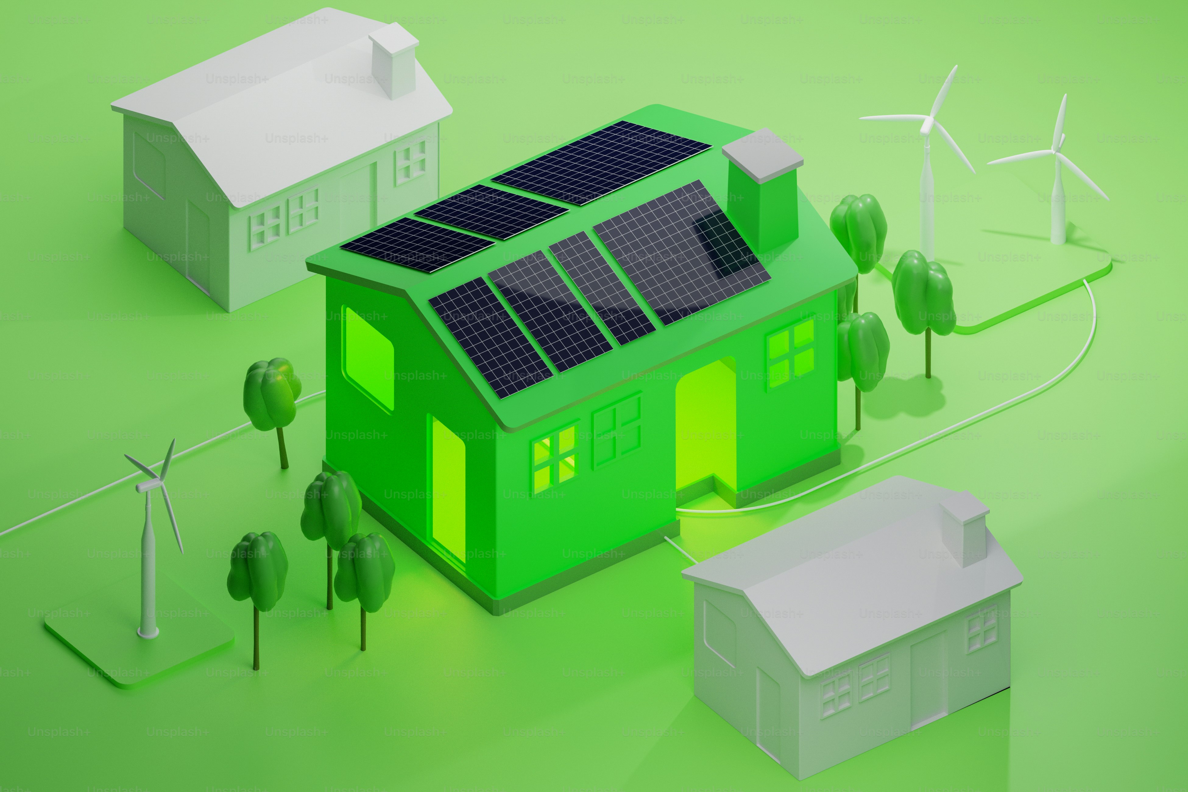 a green house with a solar panel on top of it