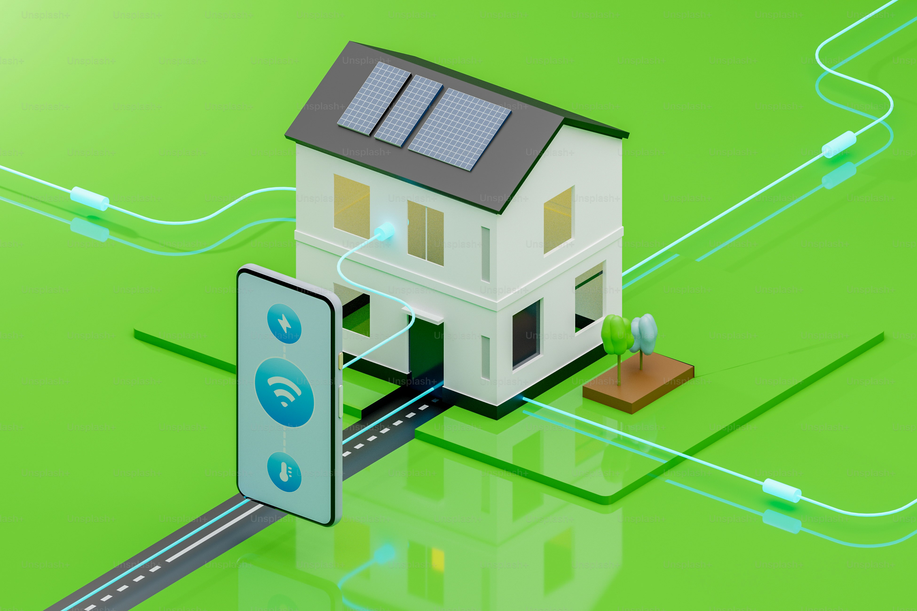 a house with a solar panel on top of it