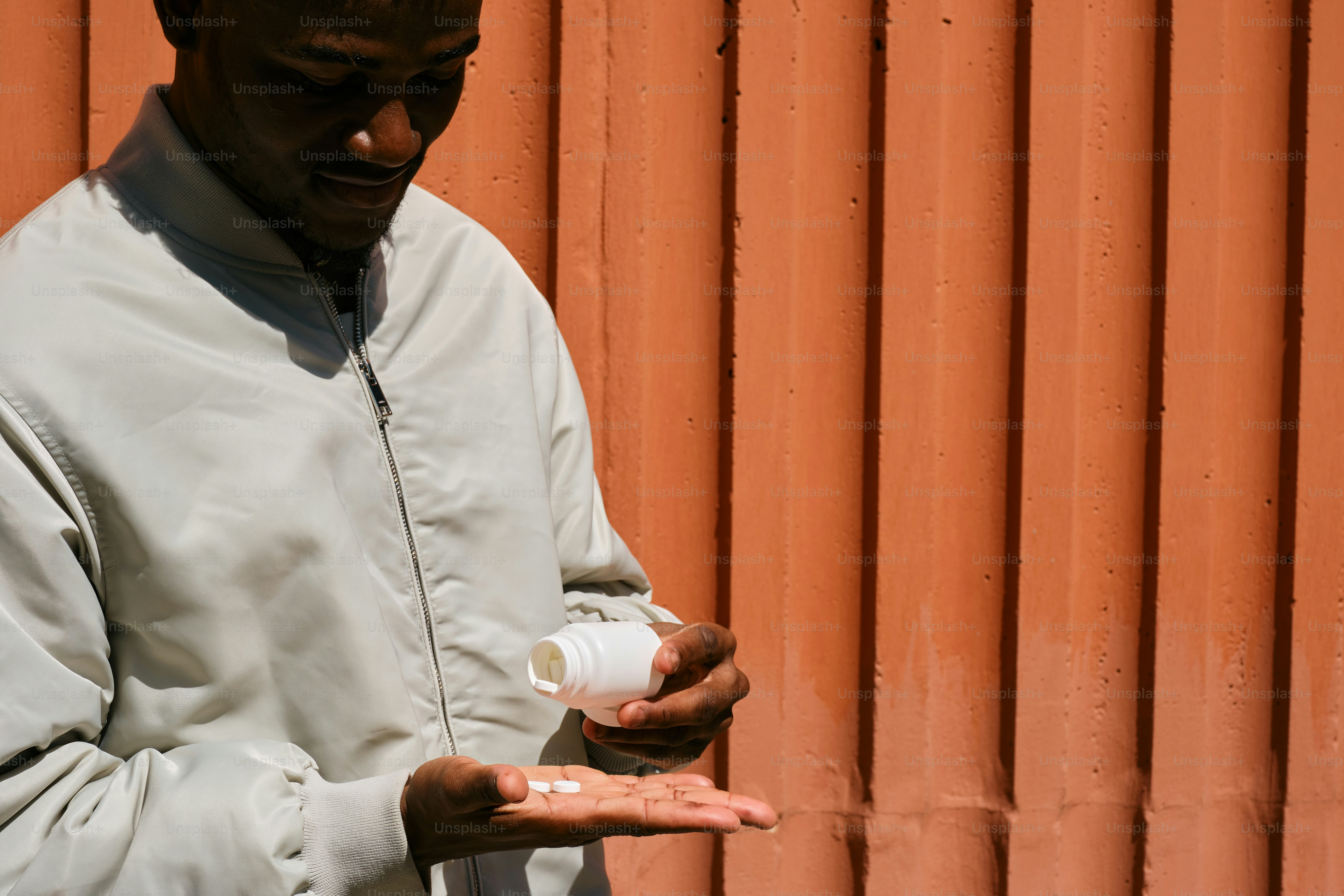 a man with anti-allergy pills