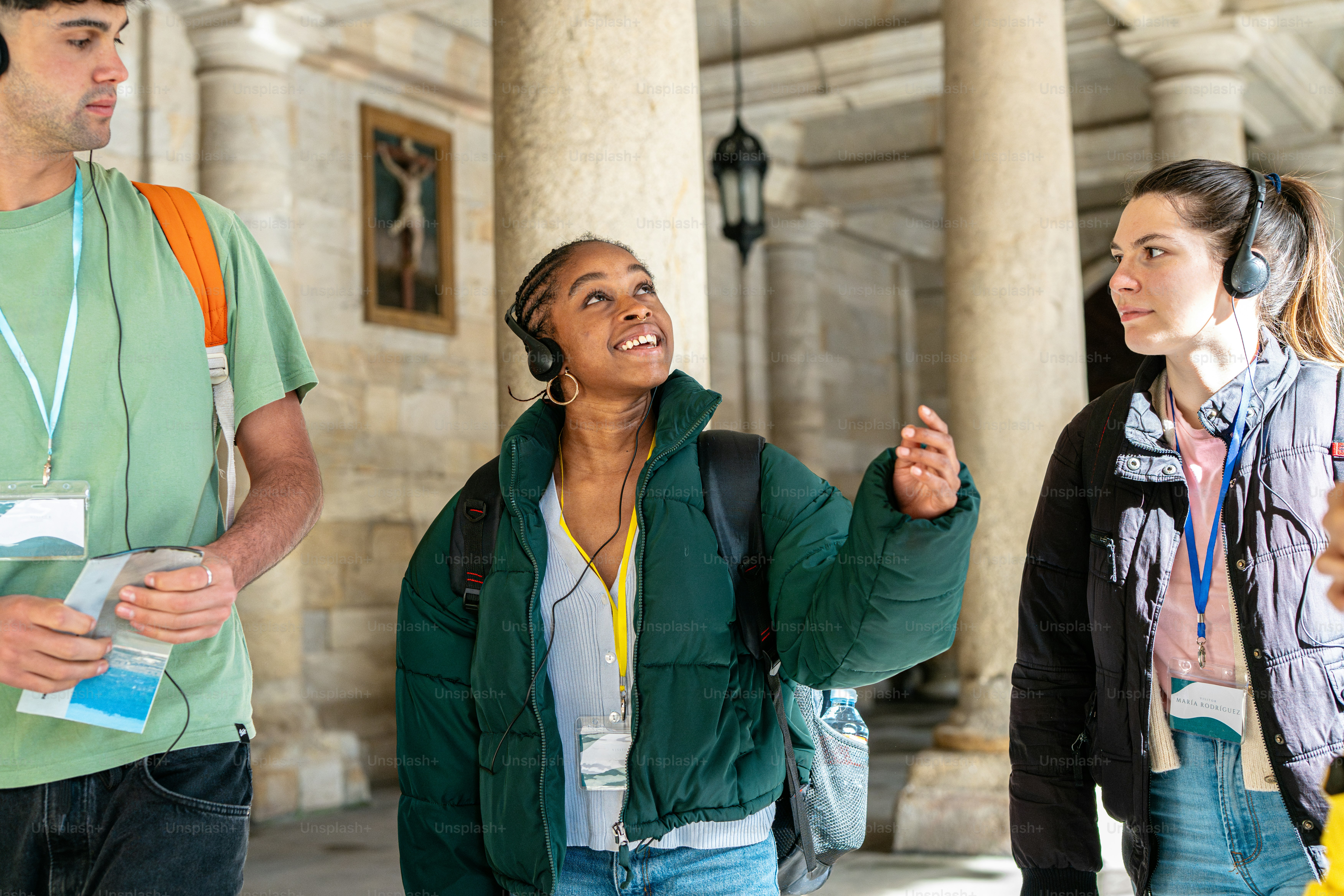 a group of people standing next to each other
