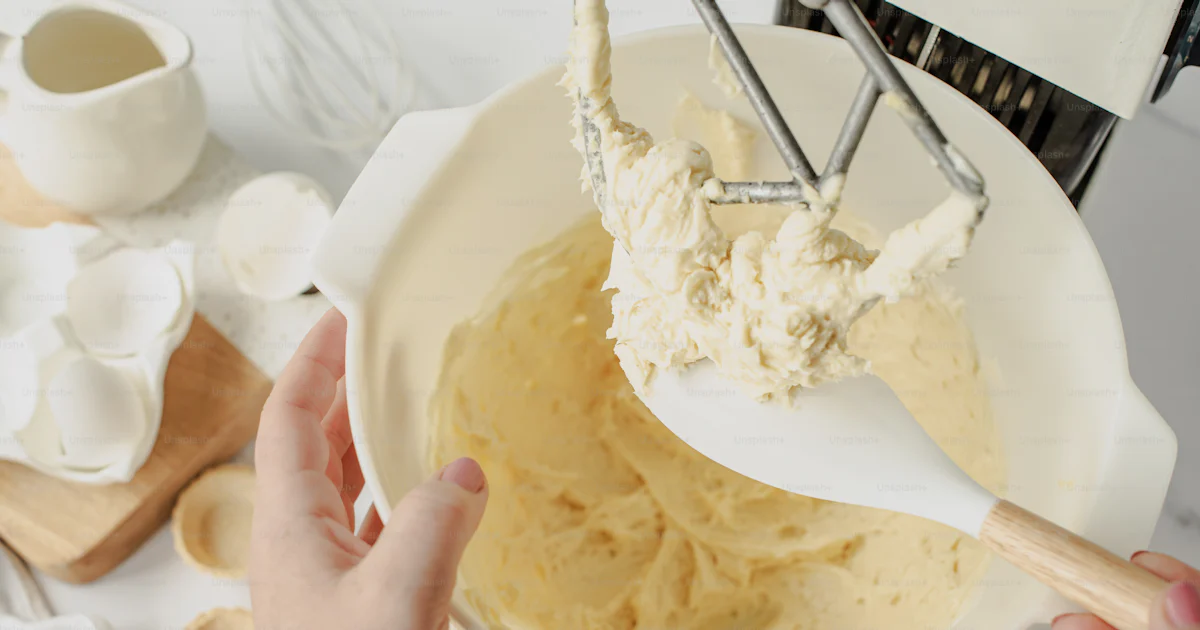 Splashed Batter A person mixing batter in a white bowl photo – Mixer Image on Unsplash