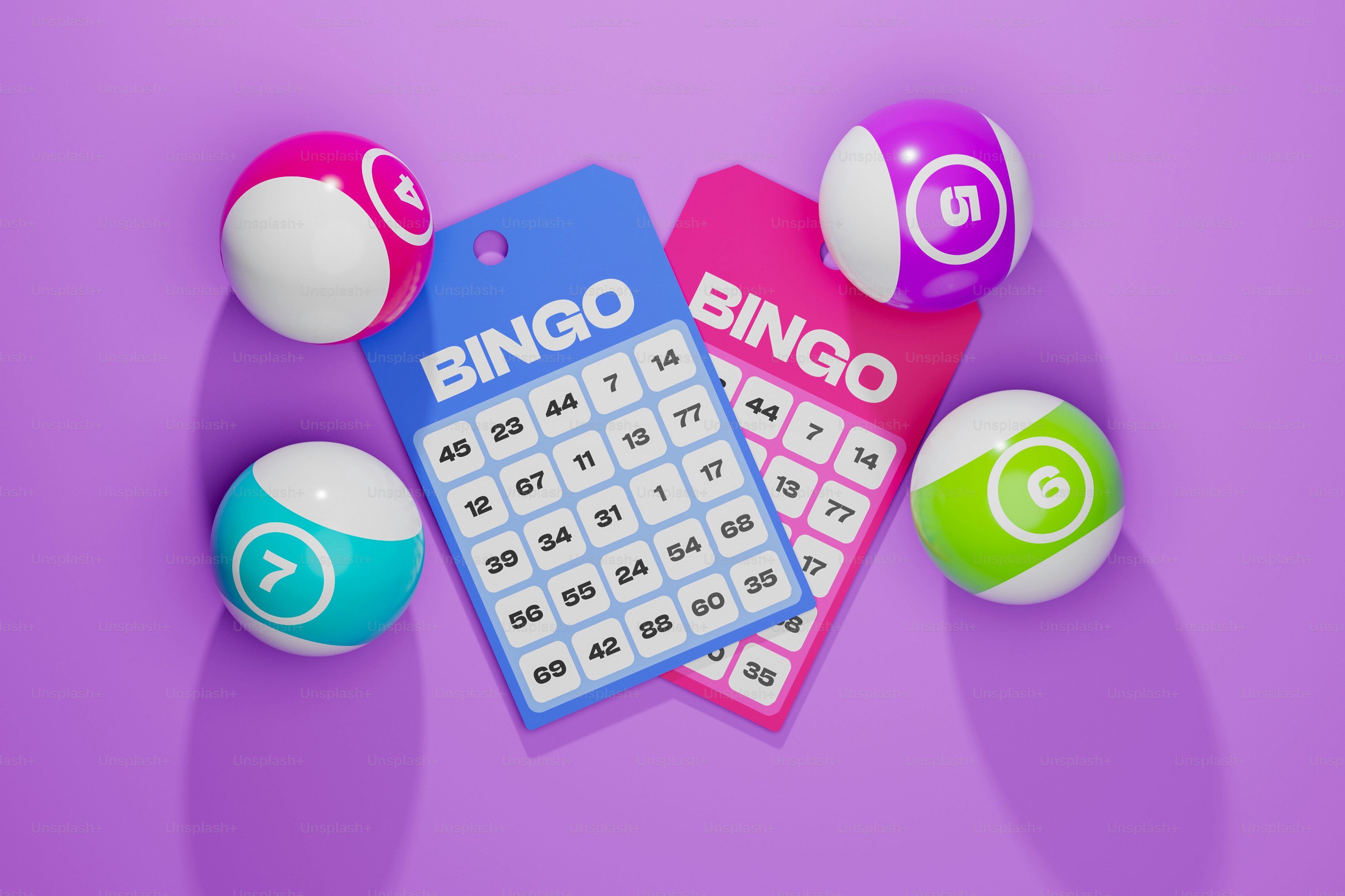 three different types of numbers and numbers on a purple background