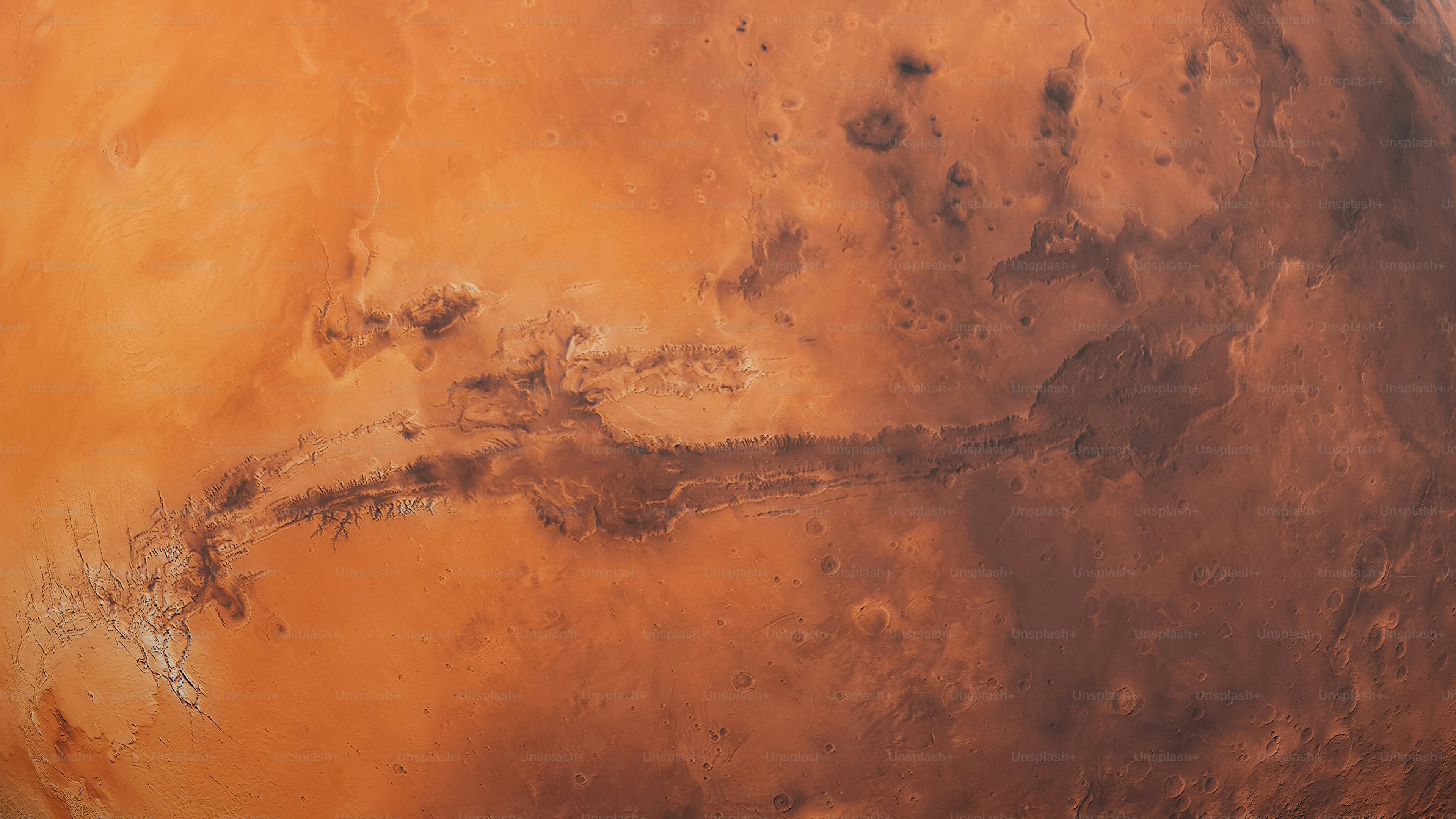 Ein Bild eines roten Planeten aus dem Weltraum