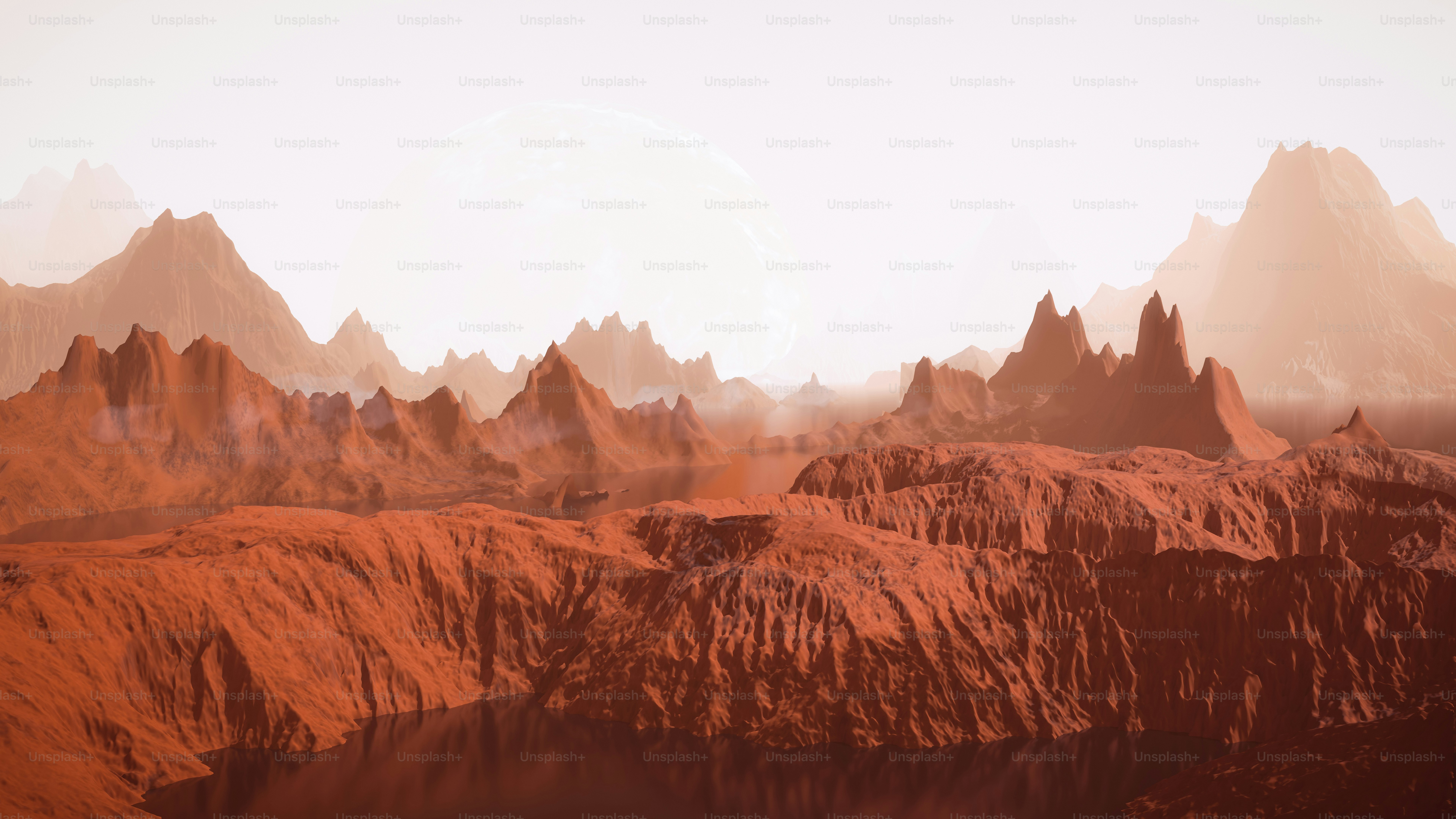 a computer generated image of a mountain range