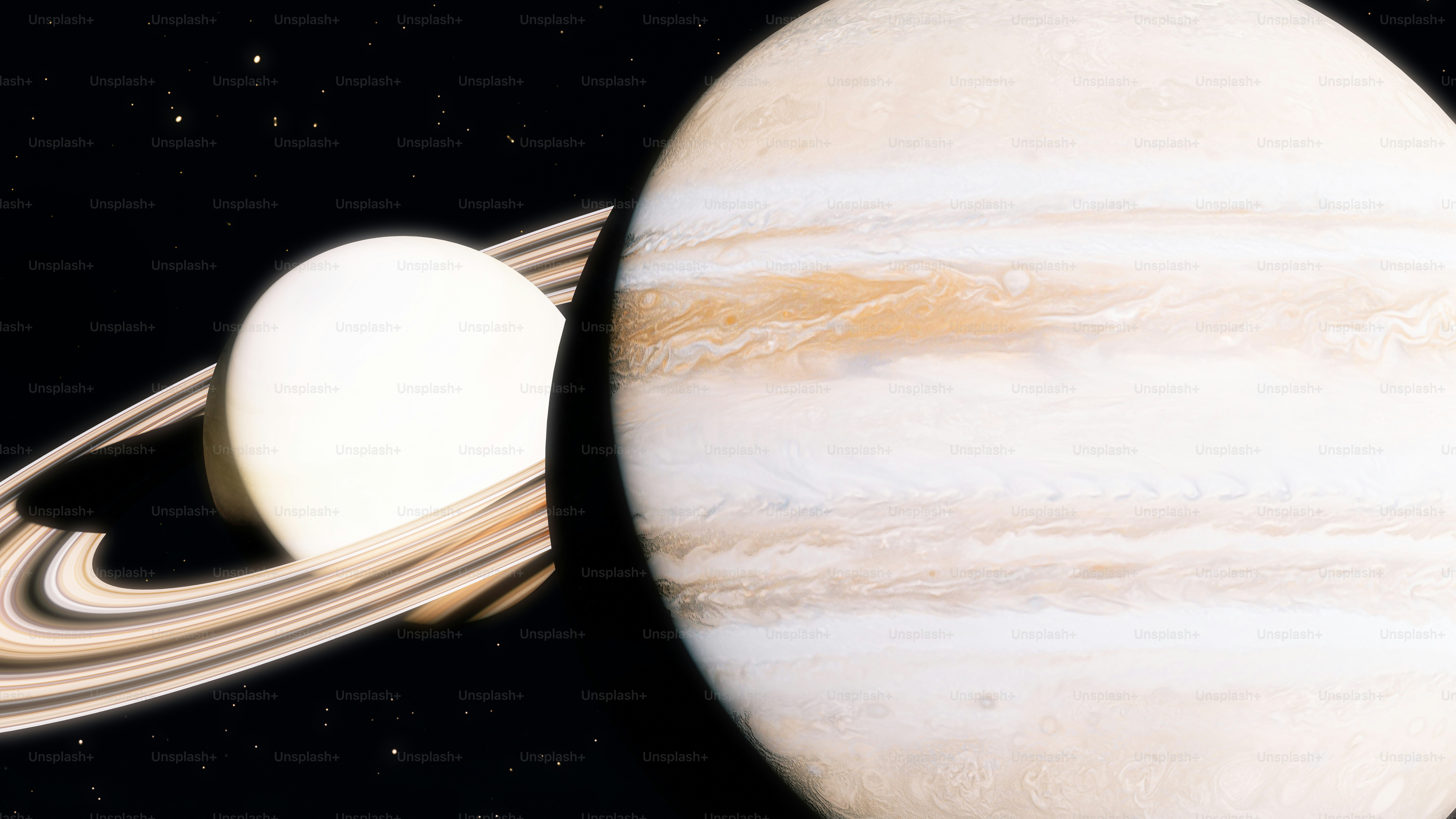 an artist's rendering of the planet and its satellites