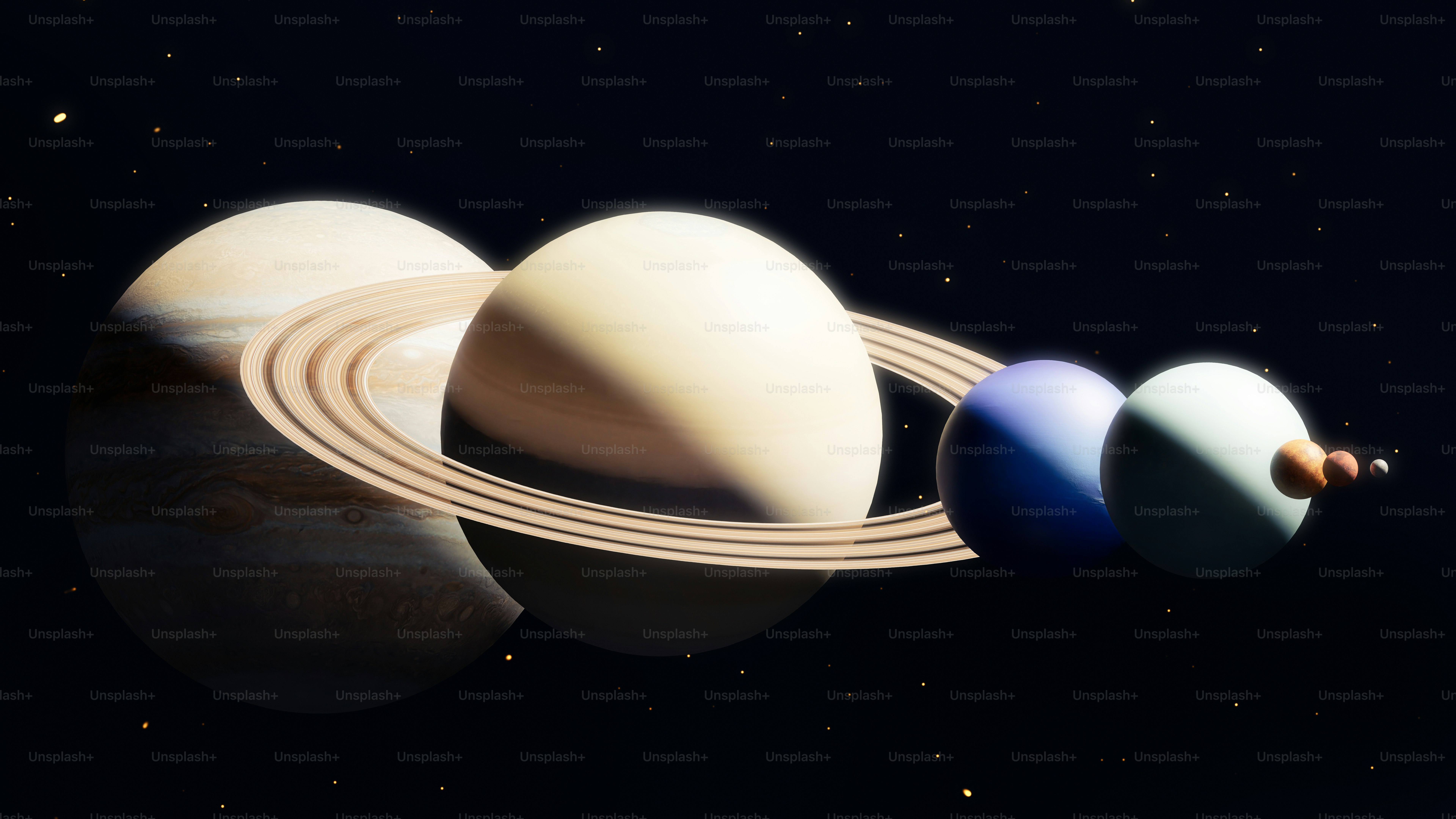 an artist's rendering of the planets in the solar system