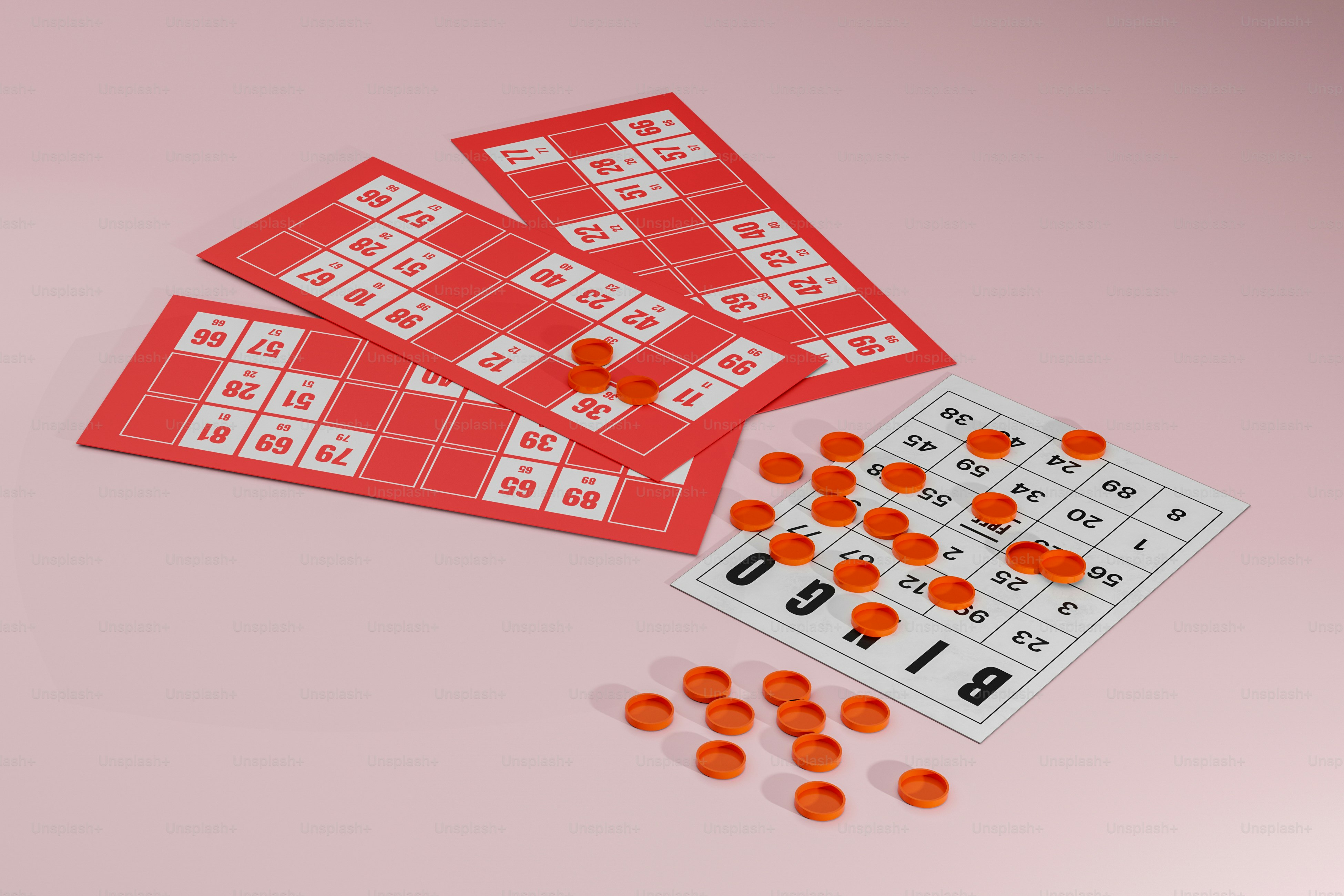 a couple of red and white numbers and some orange candies
