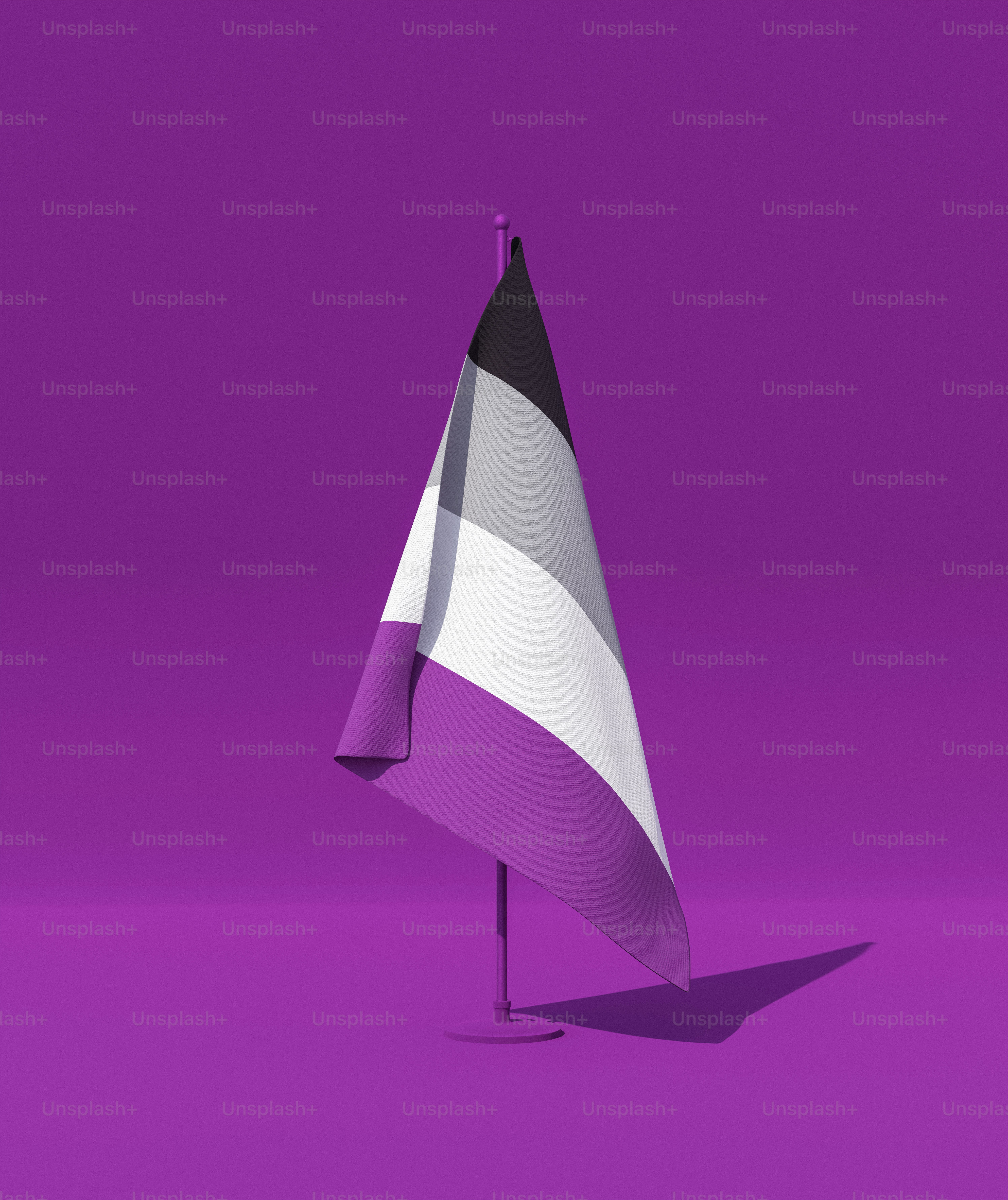 a purple and white flag on a purple background