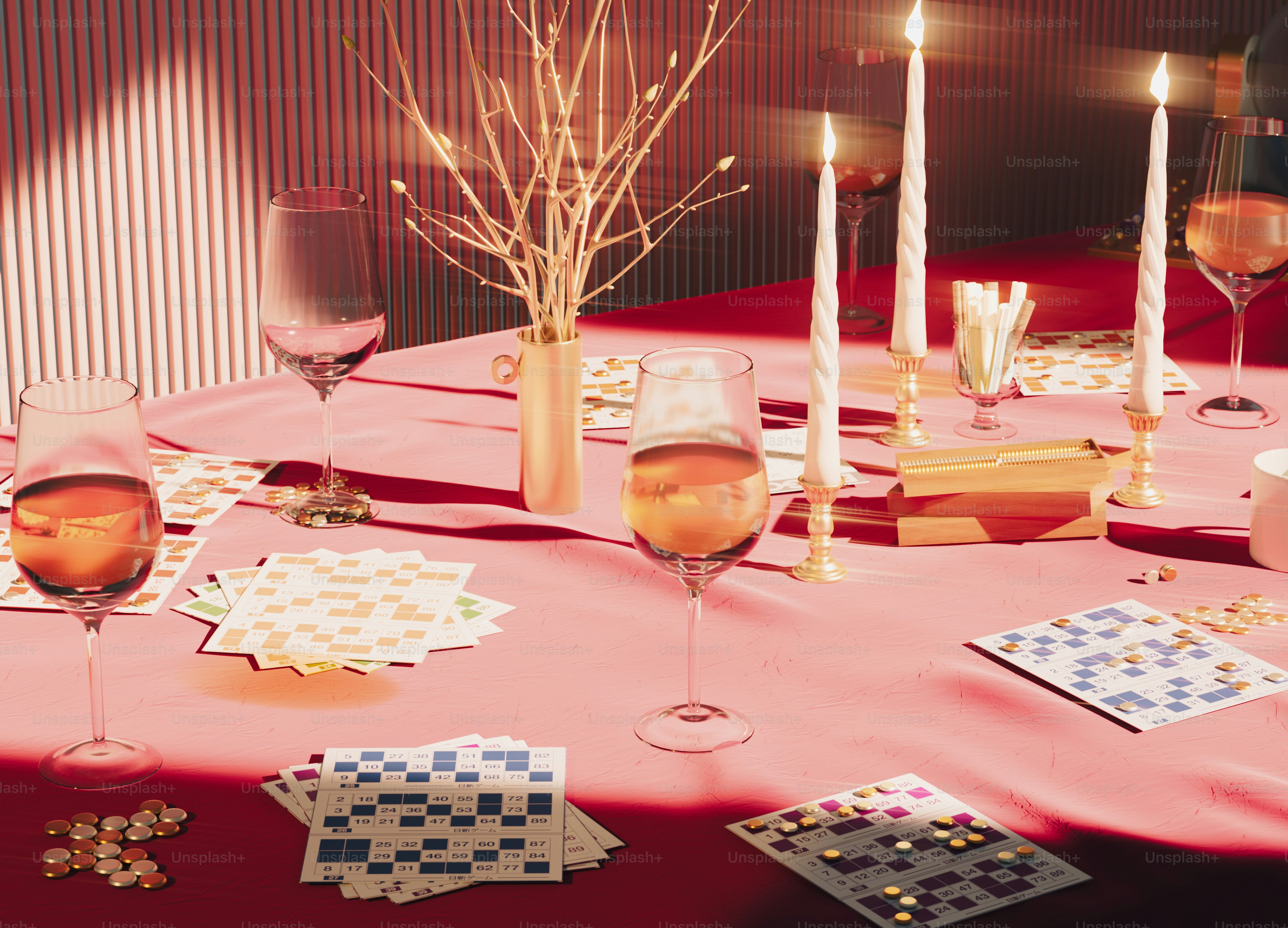 a table topped with lots of glasses of wine