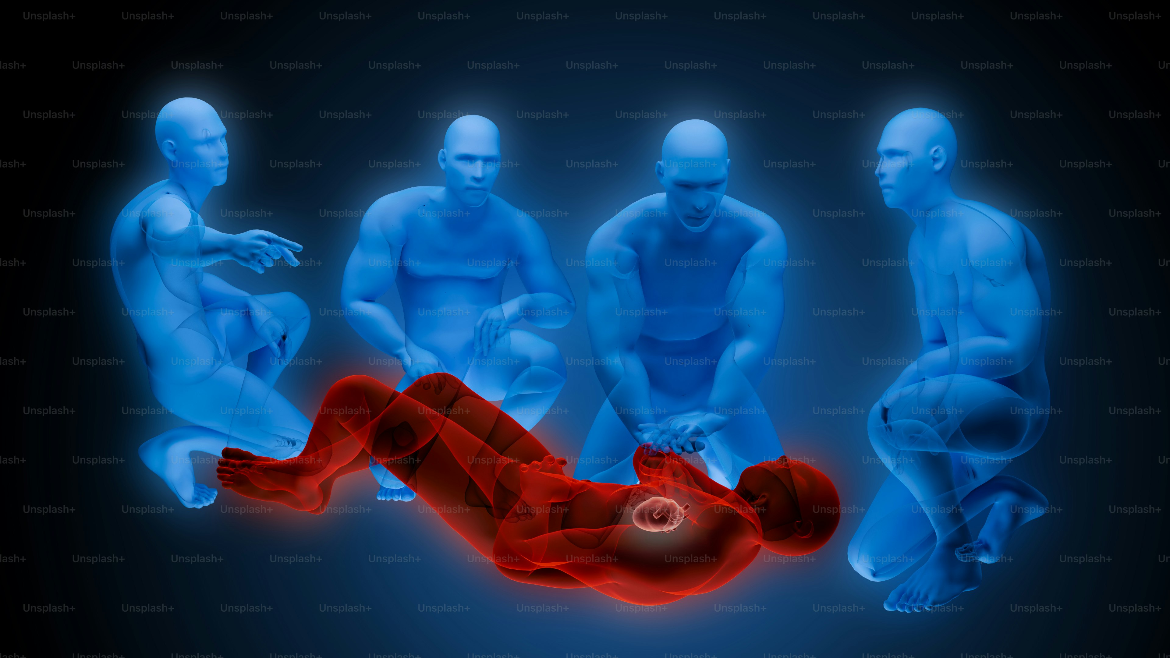 a picture of a man laying on his stomach