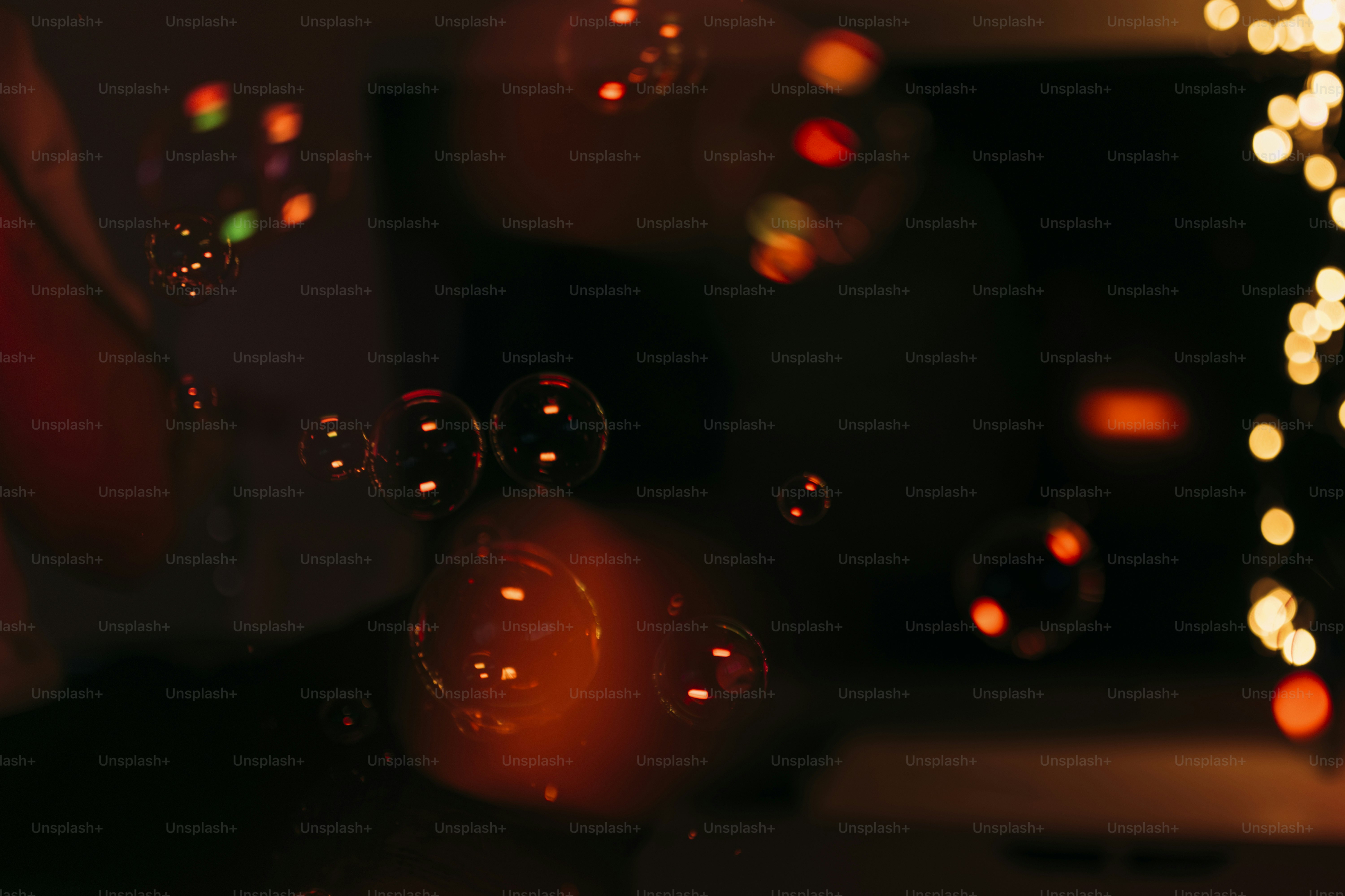 a blurry photo of bubbles floating in the air