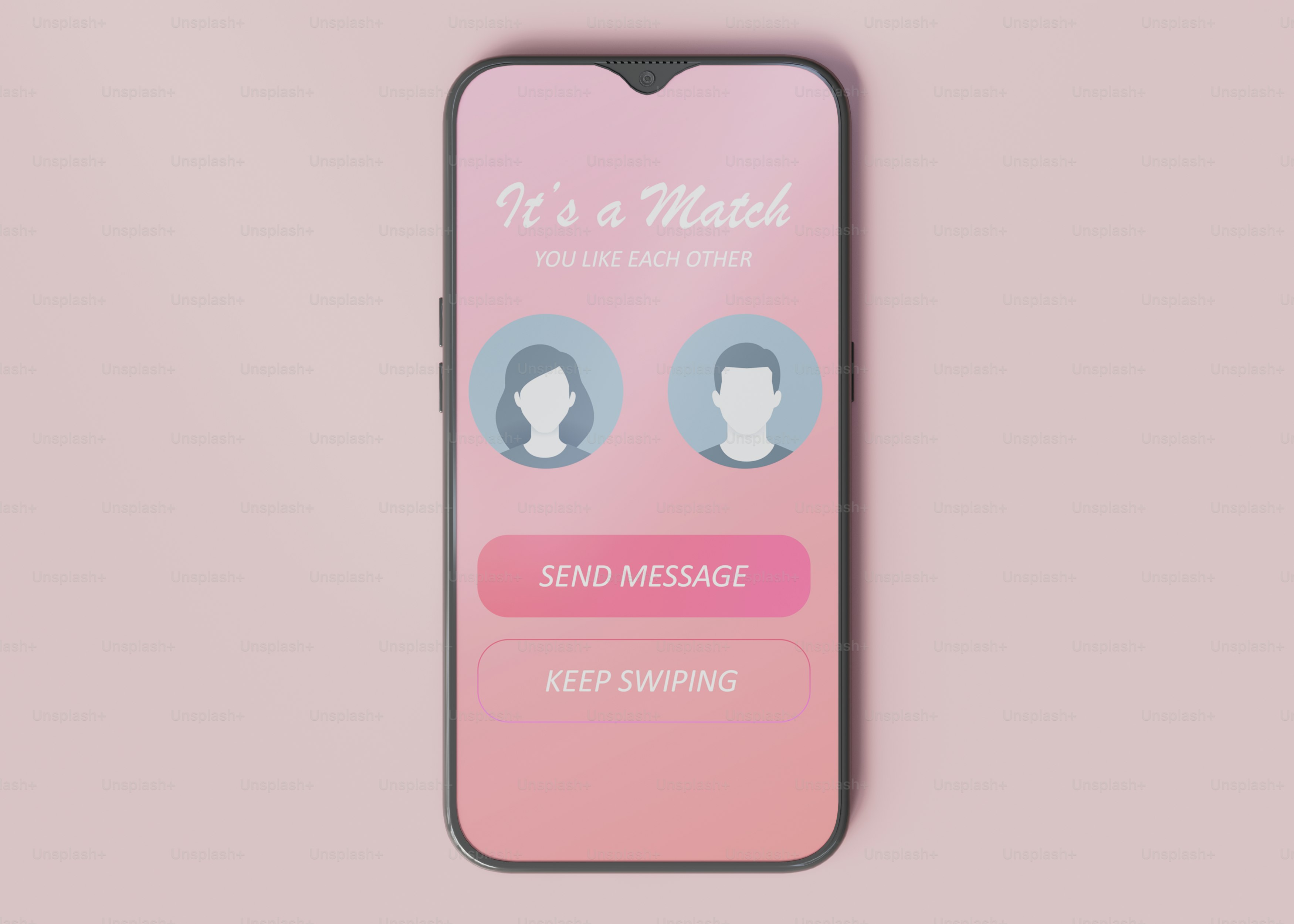 A cell phone with a pink screen and a pink background