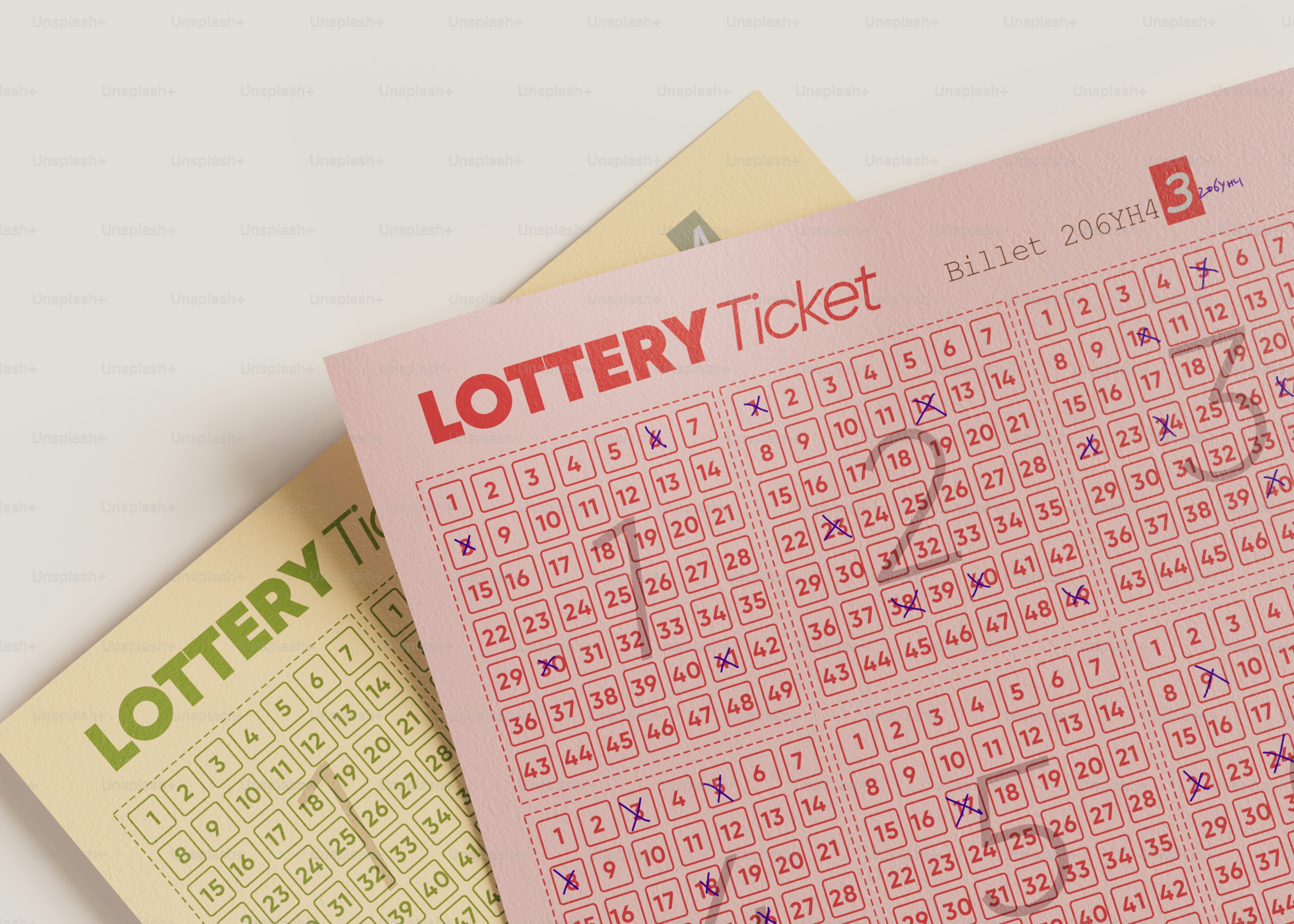 A lottooty ticket sitting on top of a table