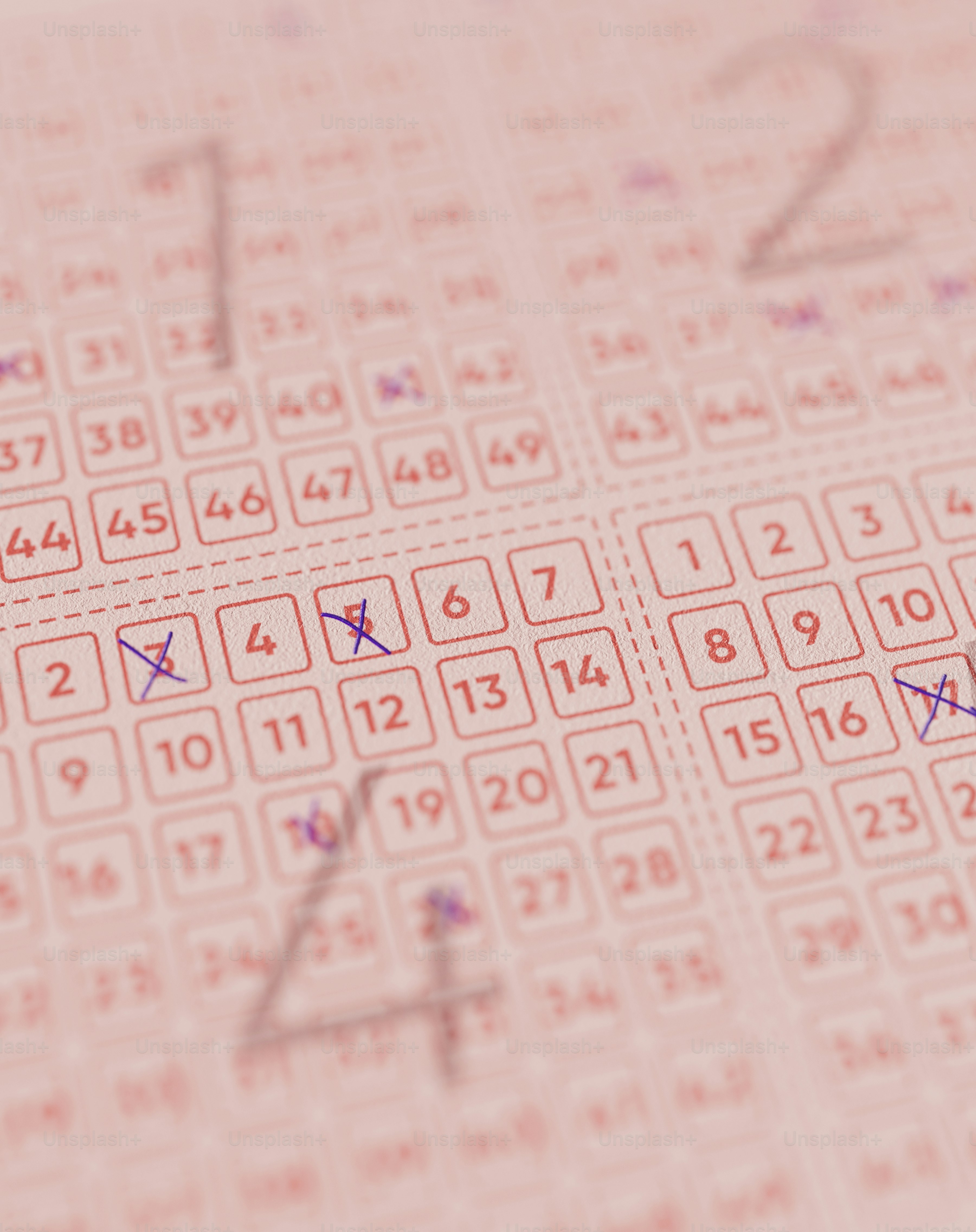 A close up of a lottool with numbers on it