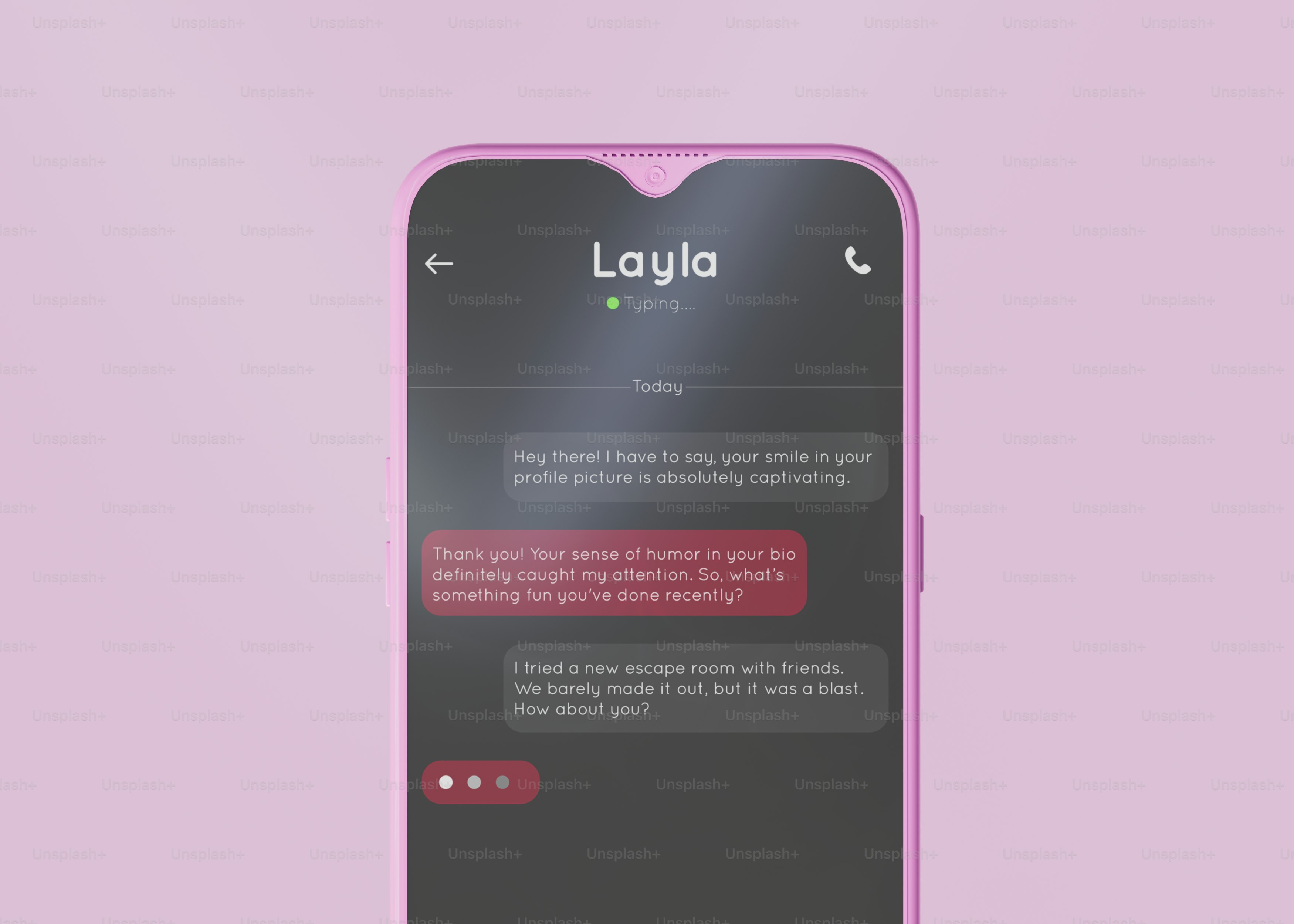 A cell phone with a text message on the screen