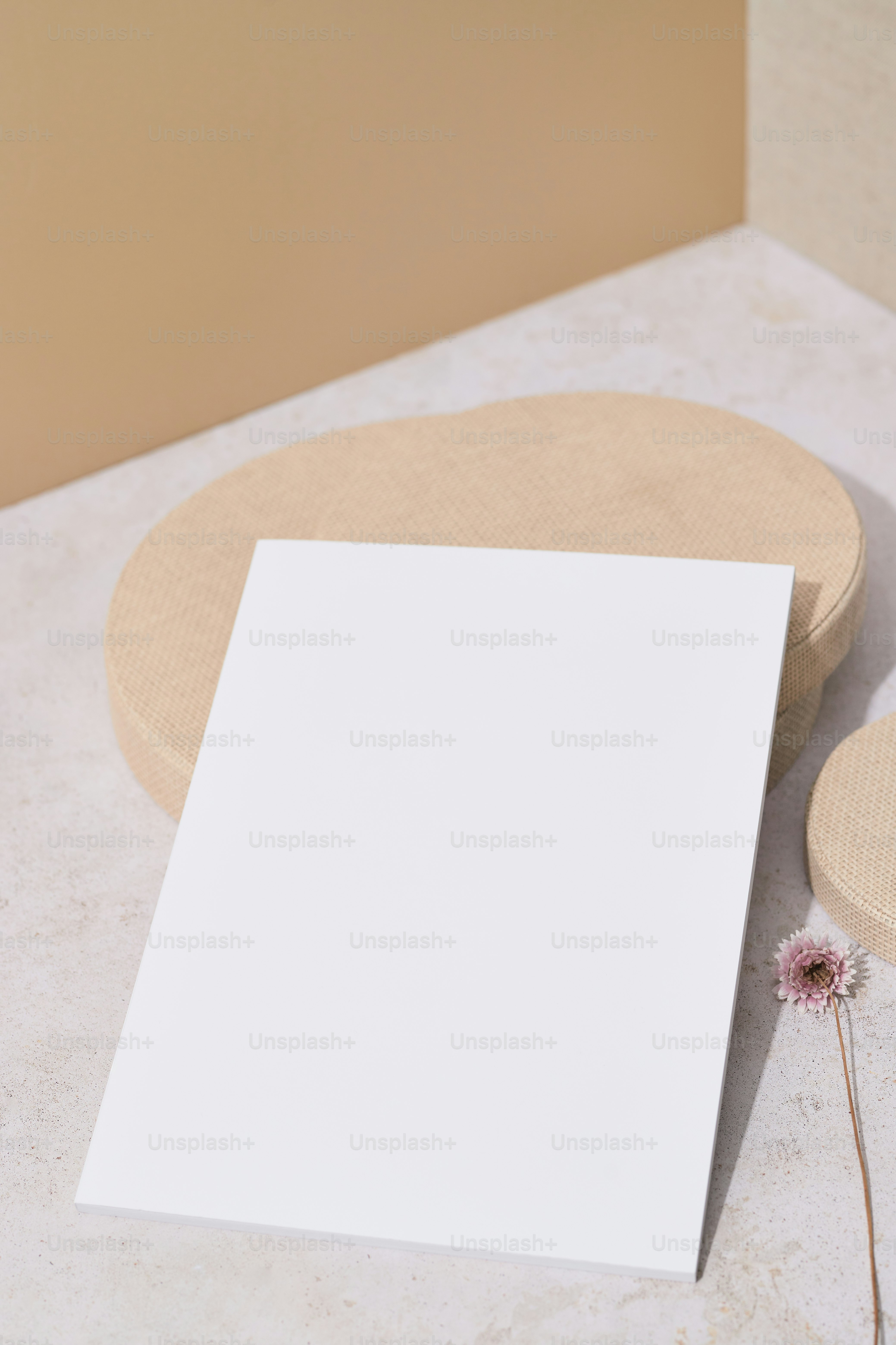 A white sheet of paper sitting on top of a table