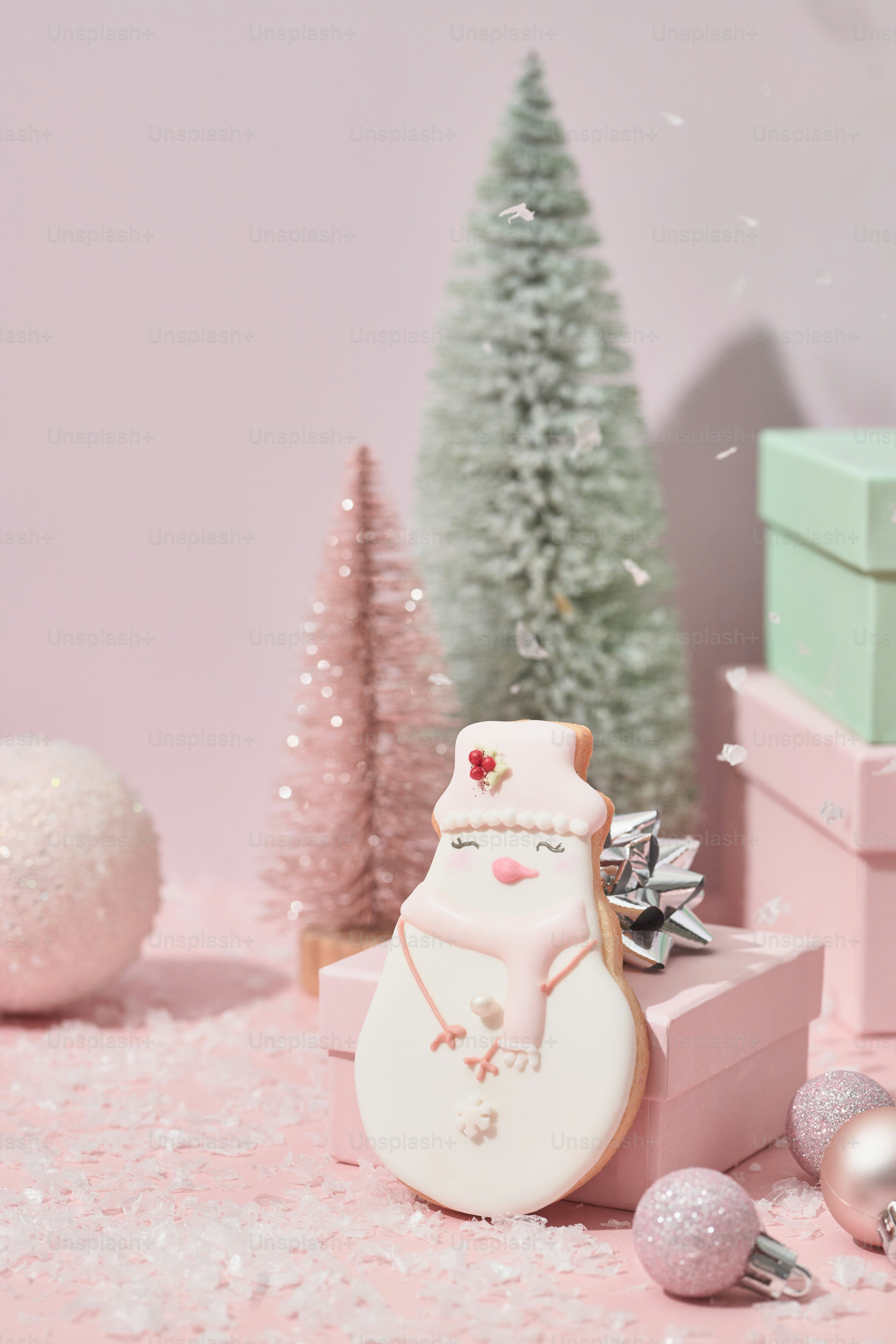A snowman figurine sitting on top of a table