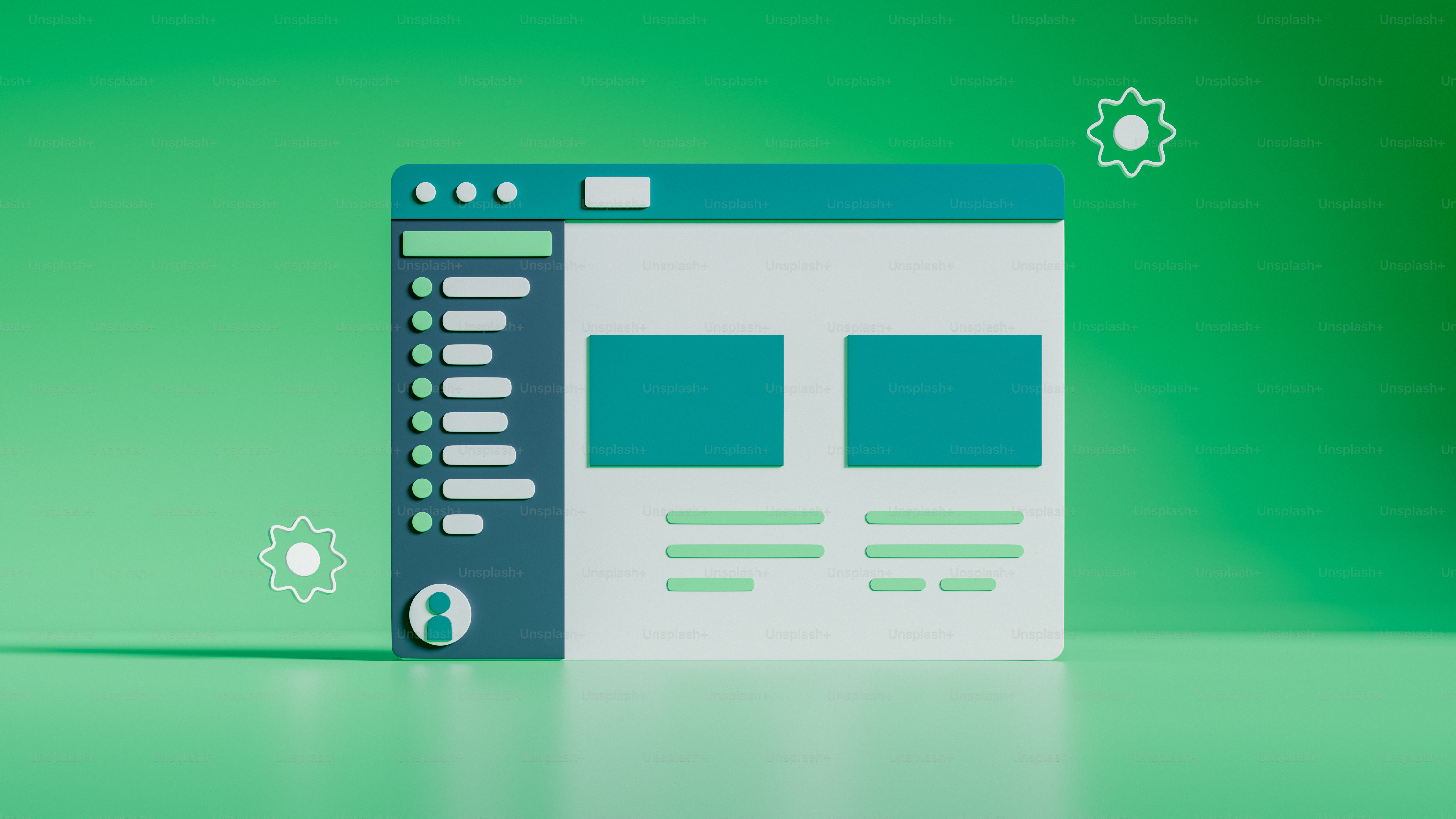 A computer screen with a green background