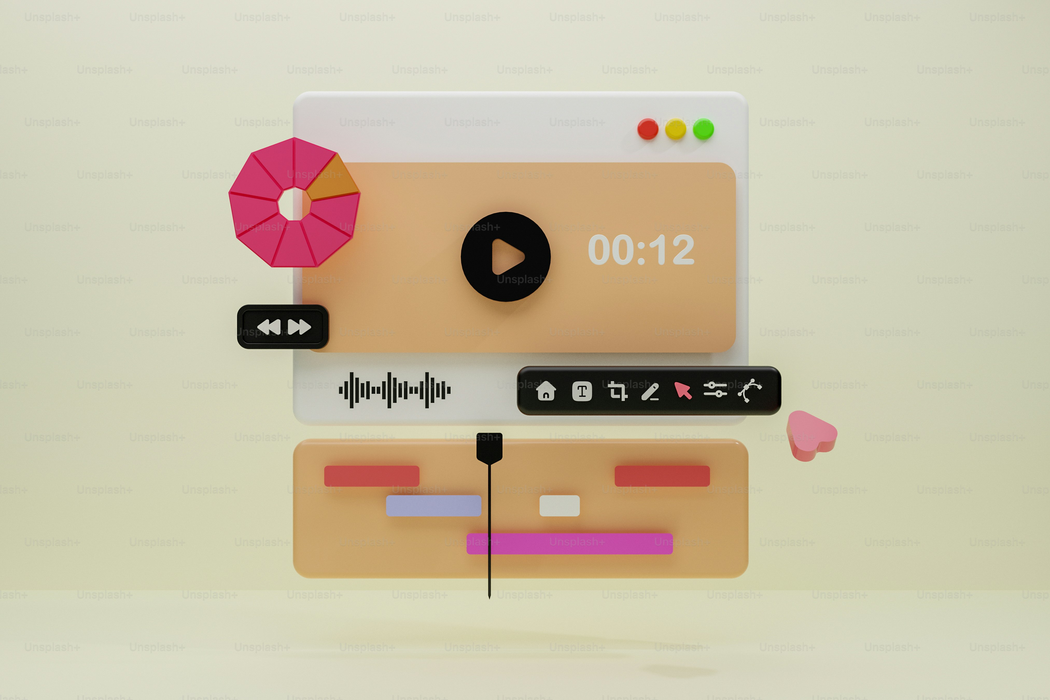 A piece of paper with a picture of a donut on top of it