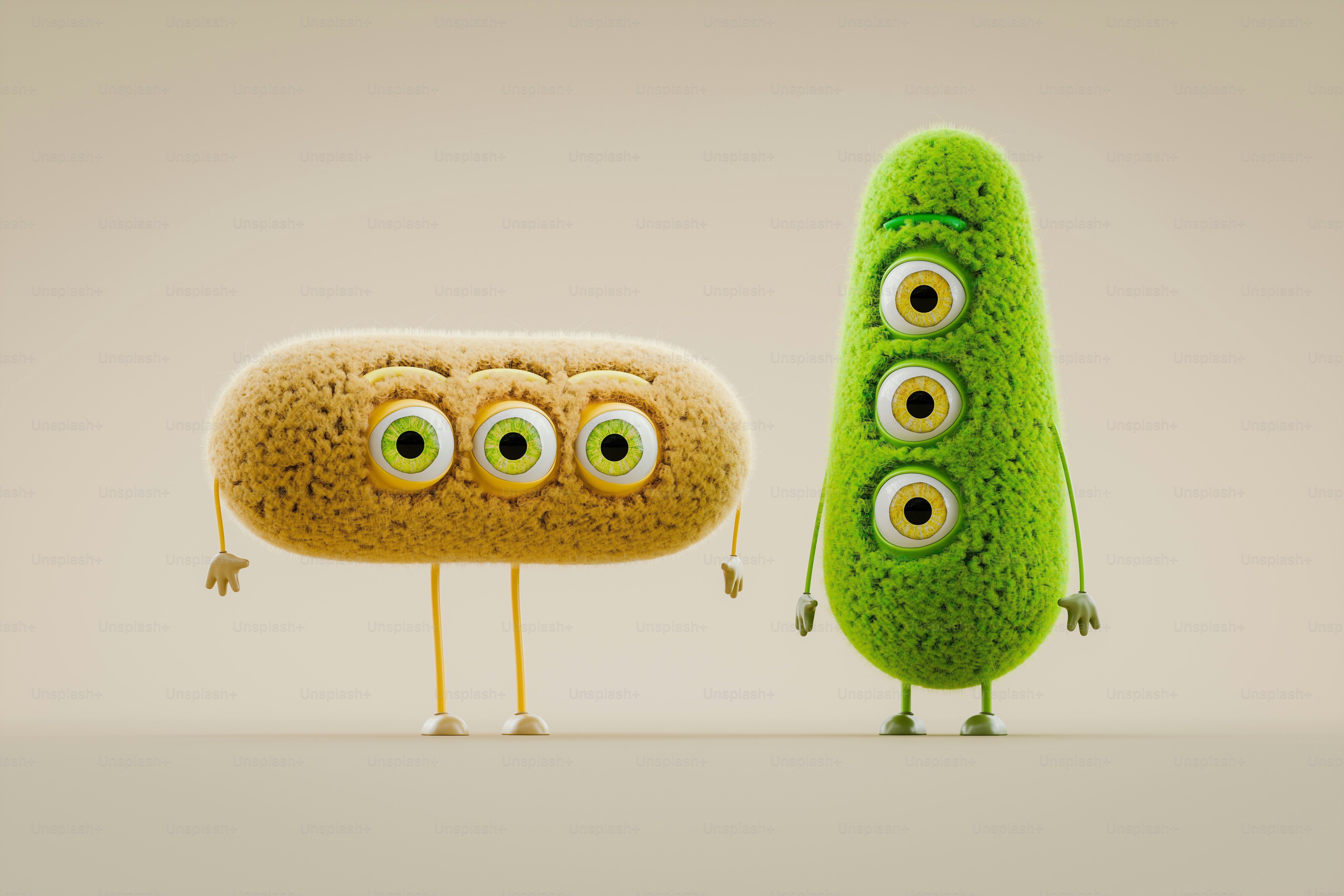 A couple of cartoon characters standing next to each other