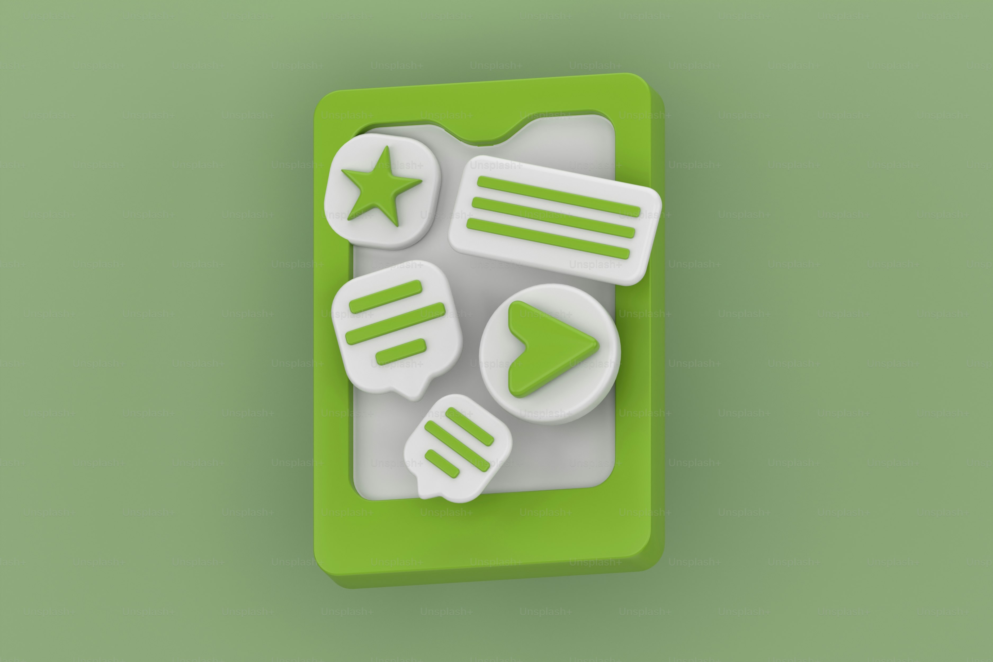 A green and white object with a star on it