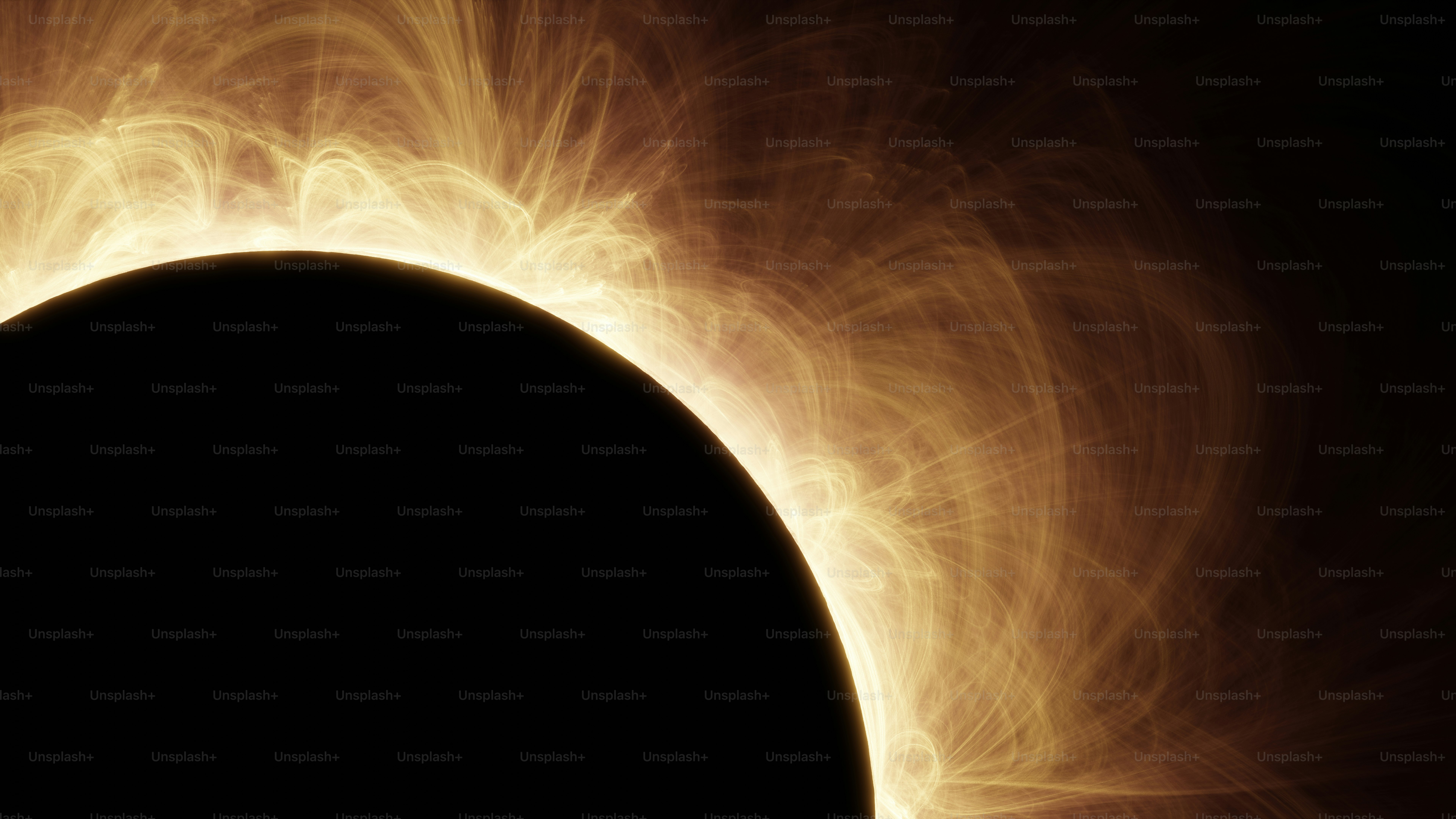 A solar eclipse is shown in the dark sky