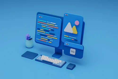 Futuristic code interface representing modern development